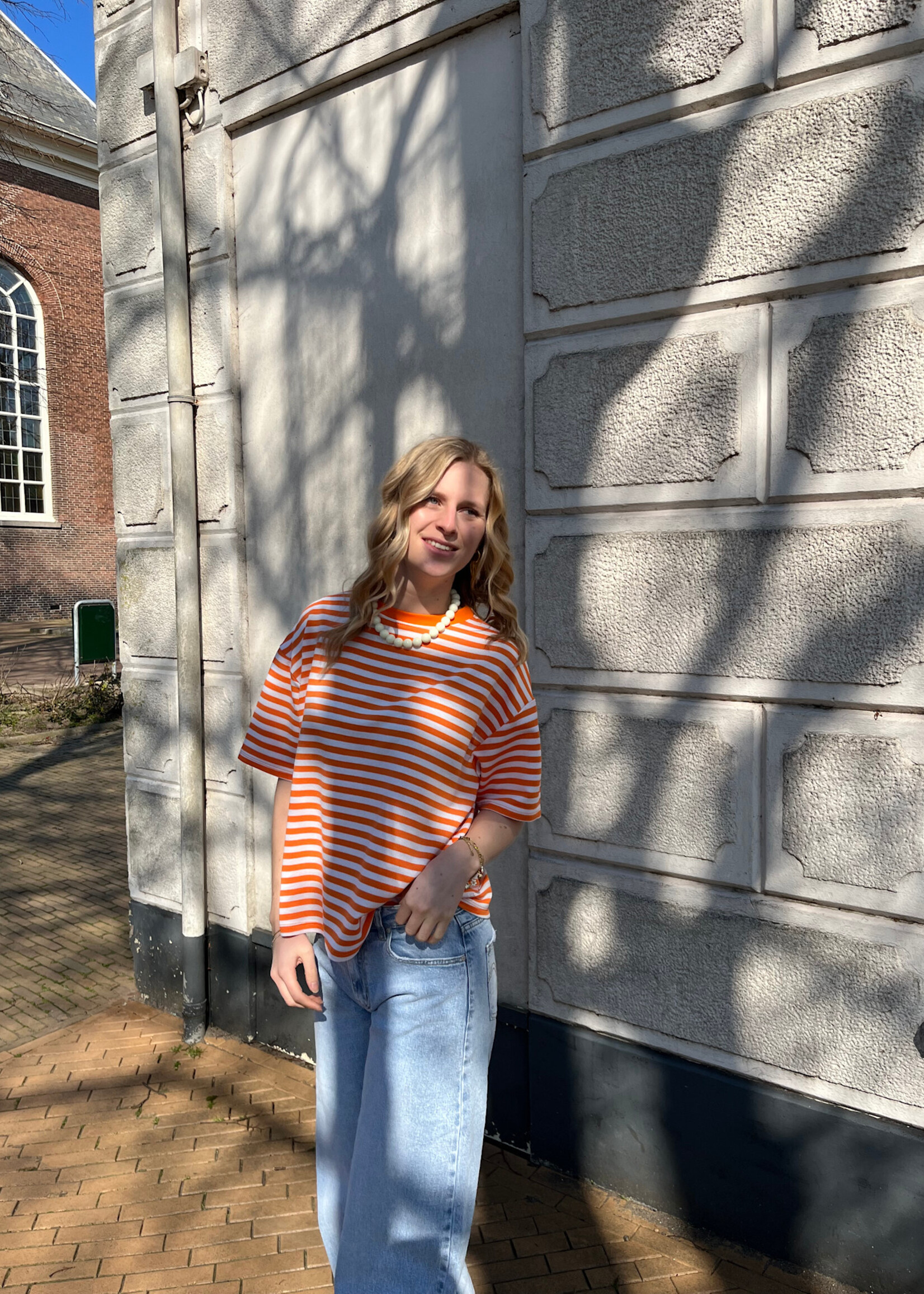 Flo Boutique Tee Fiona Stripe Orange