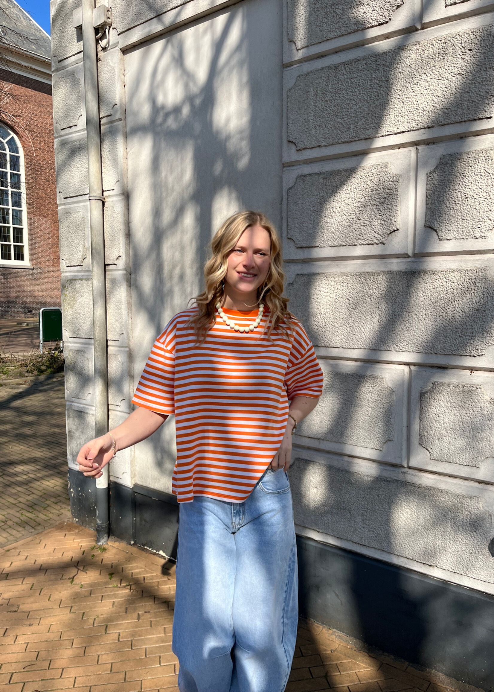 Flo Boutique Tee Fiona Stripe Orange
