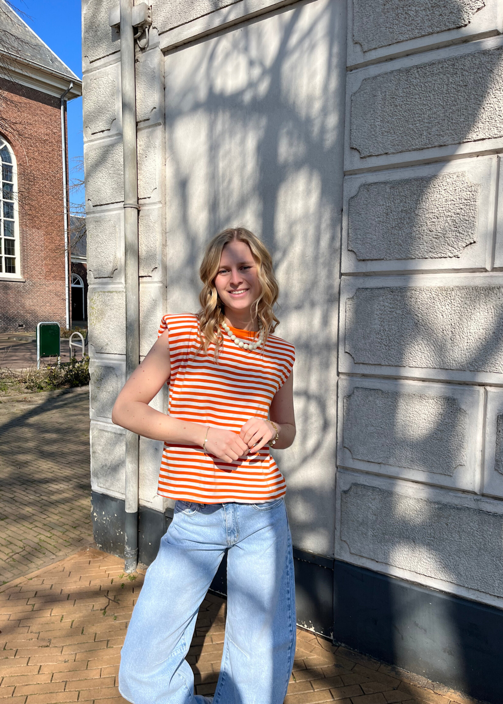 Flo Boutique Tee Finna Stripe Orange