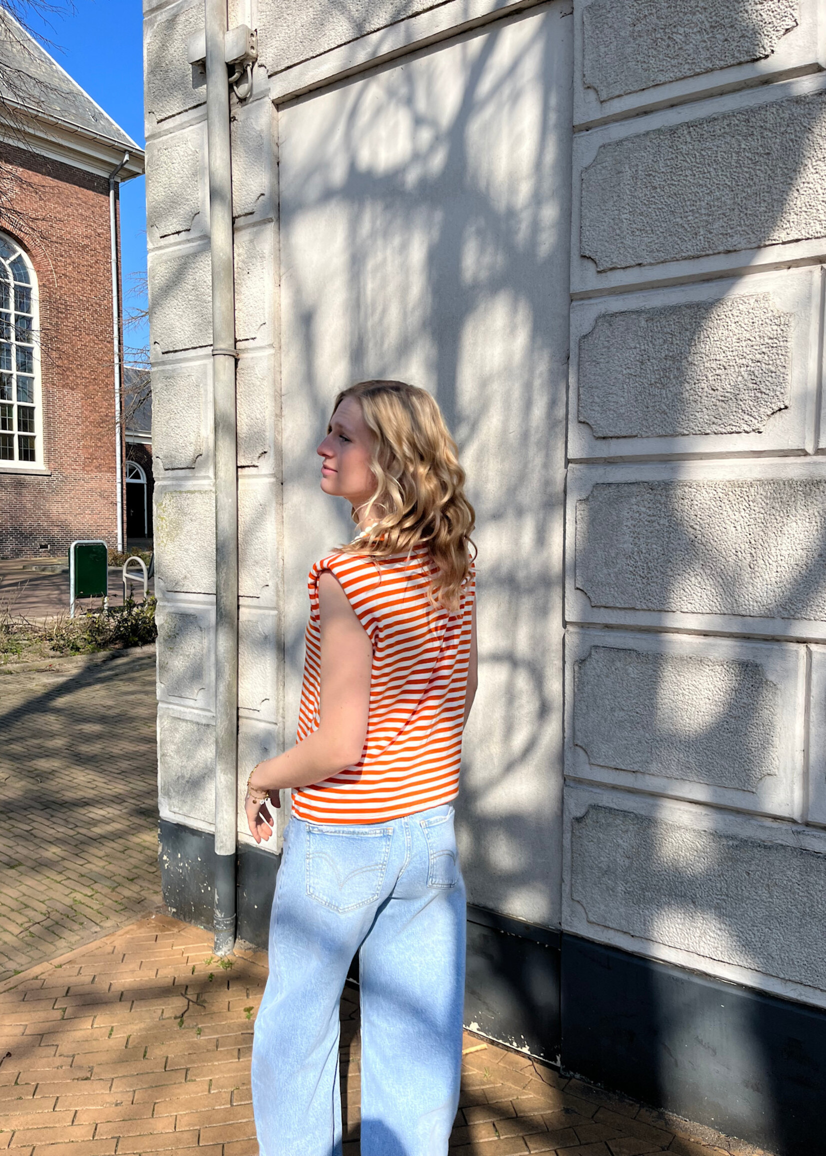 Flo Boutique Tee Finna Stripe Orange