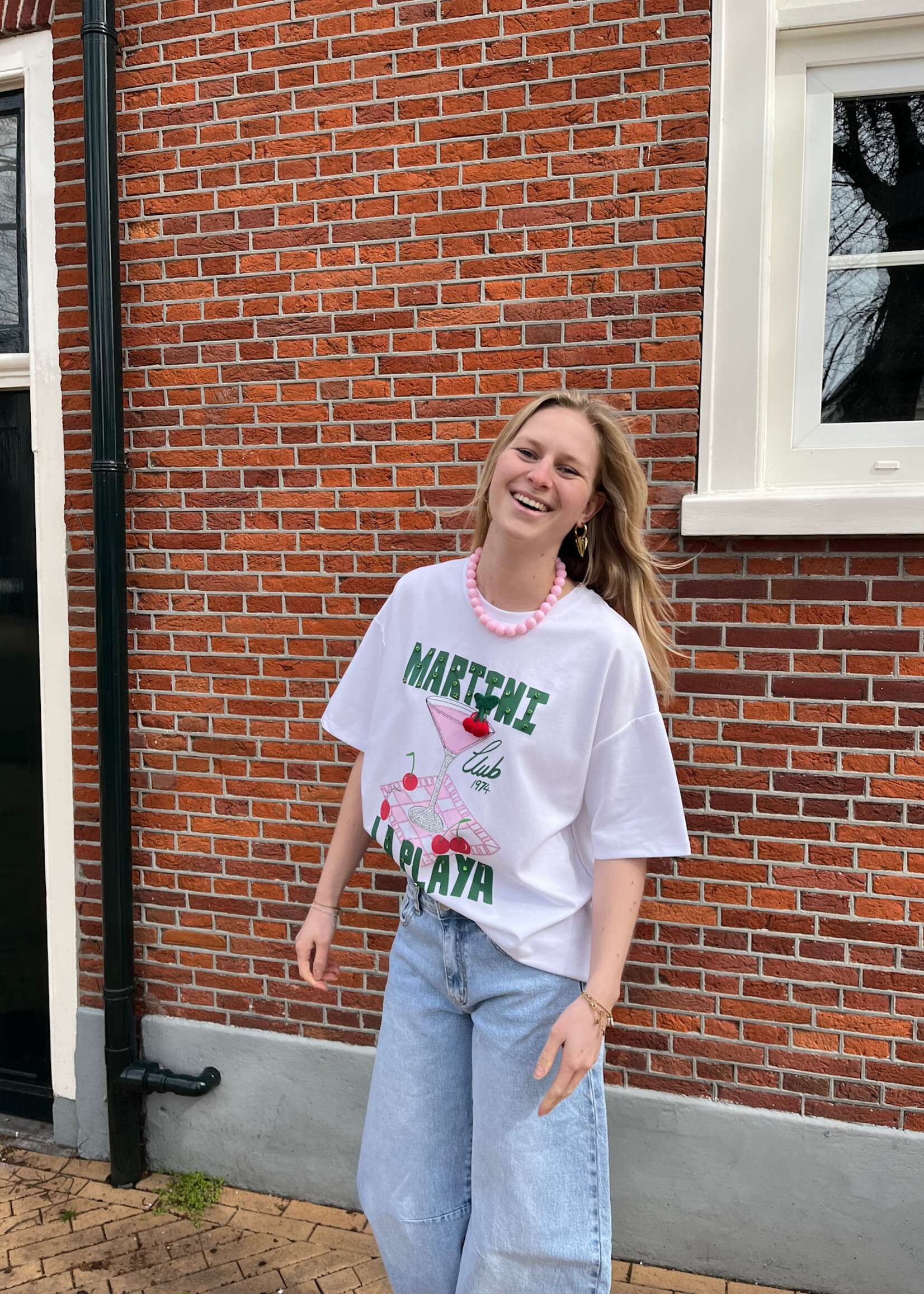 Flo Boutique Tee Martini La Playa White