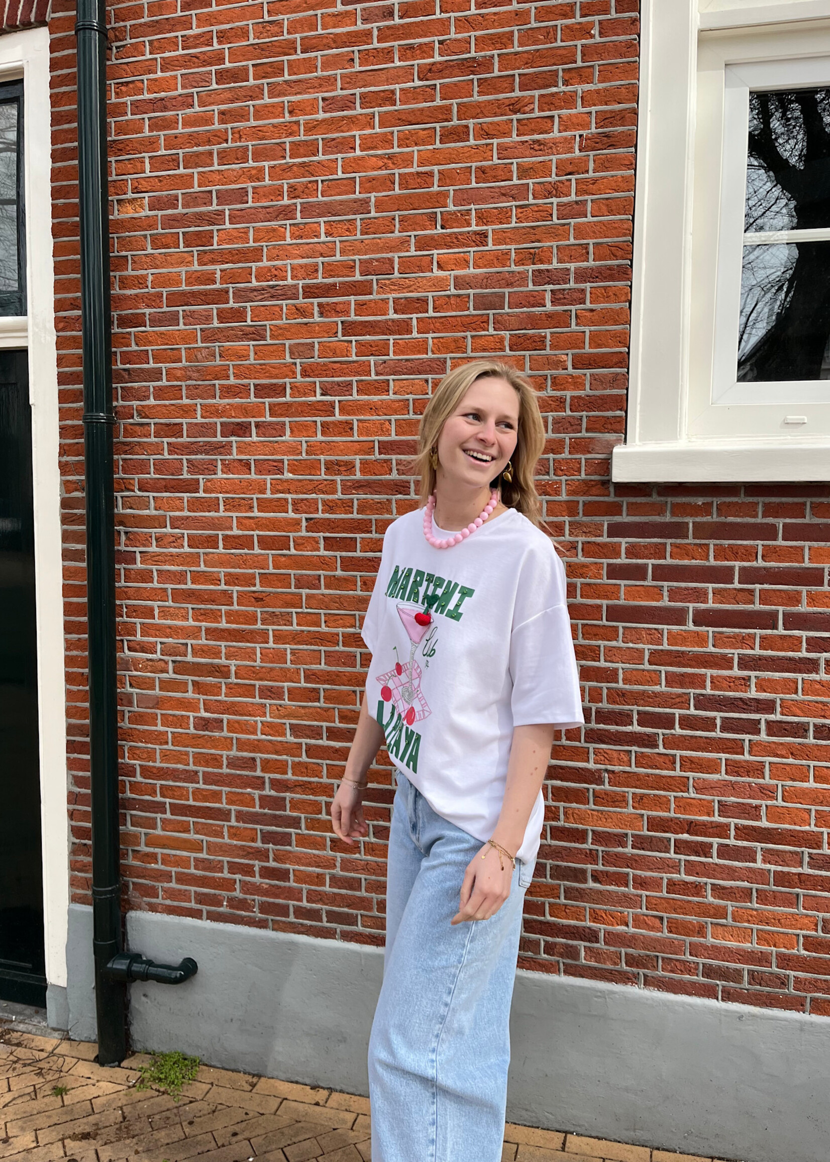 Flo Boutique Tee Martini La Playa White