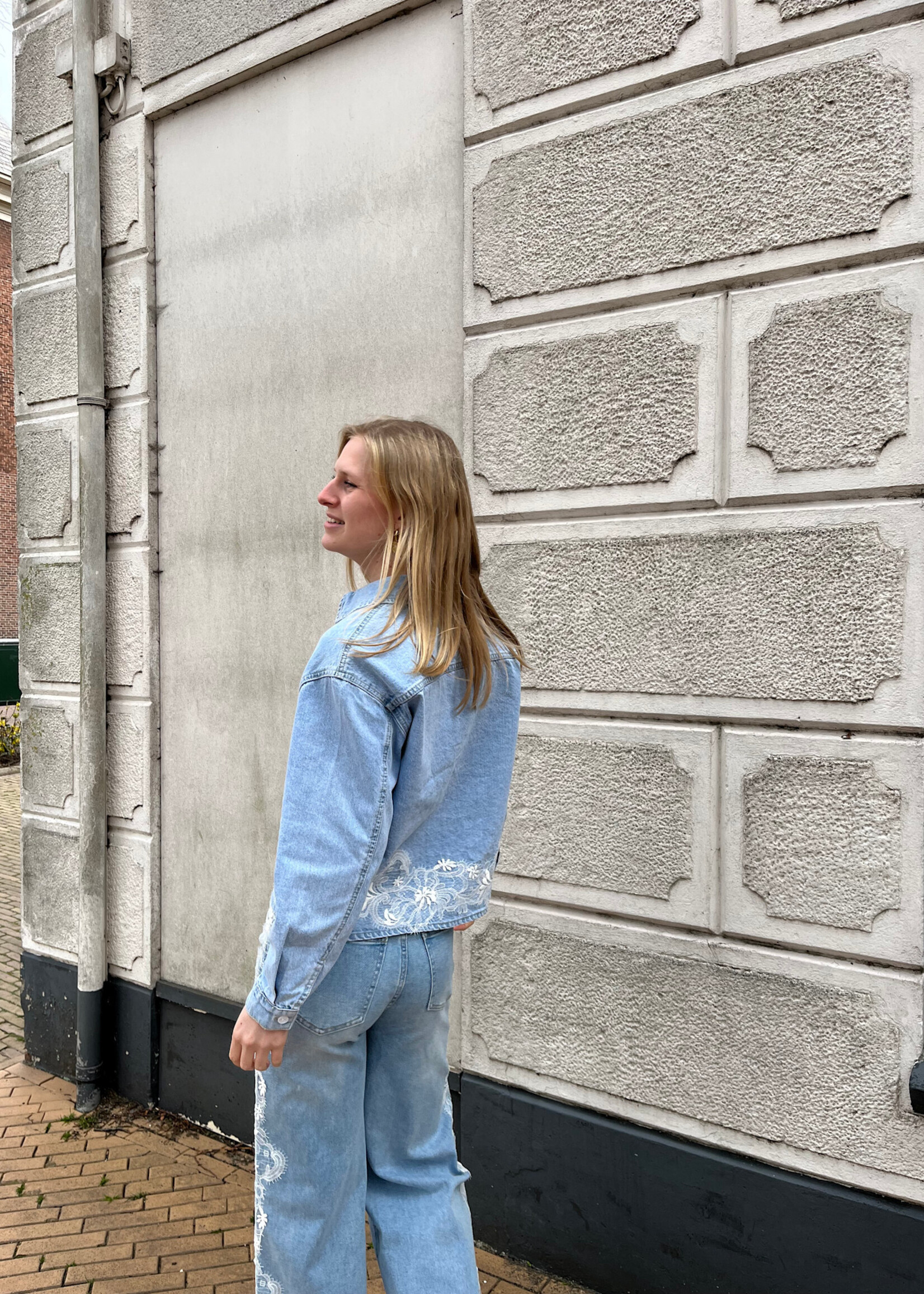 Flo Boutique Denim Top Charlie Lace