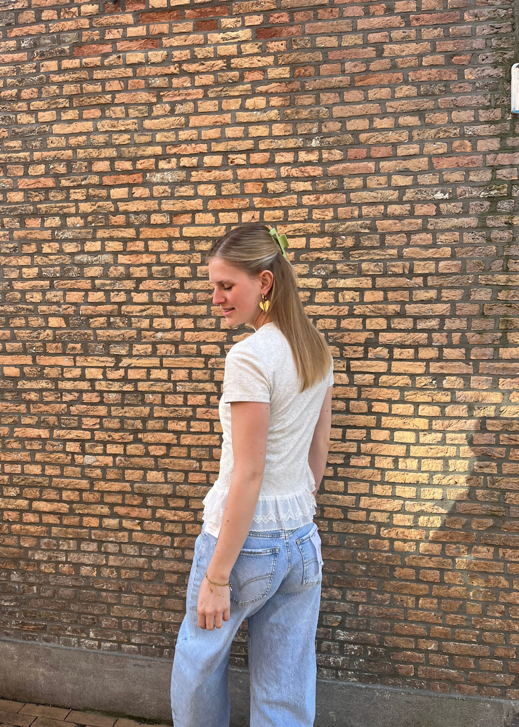 Flo Boutique T-shirt Madée Lace Grey