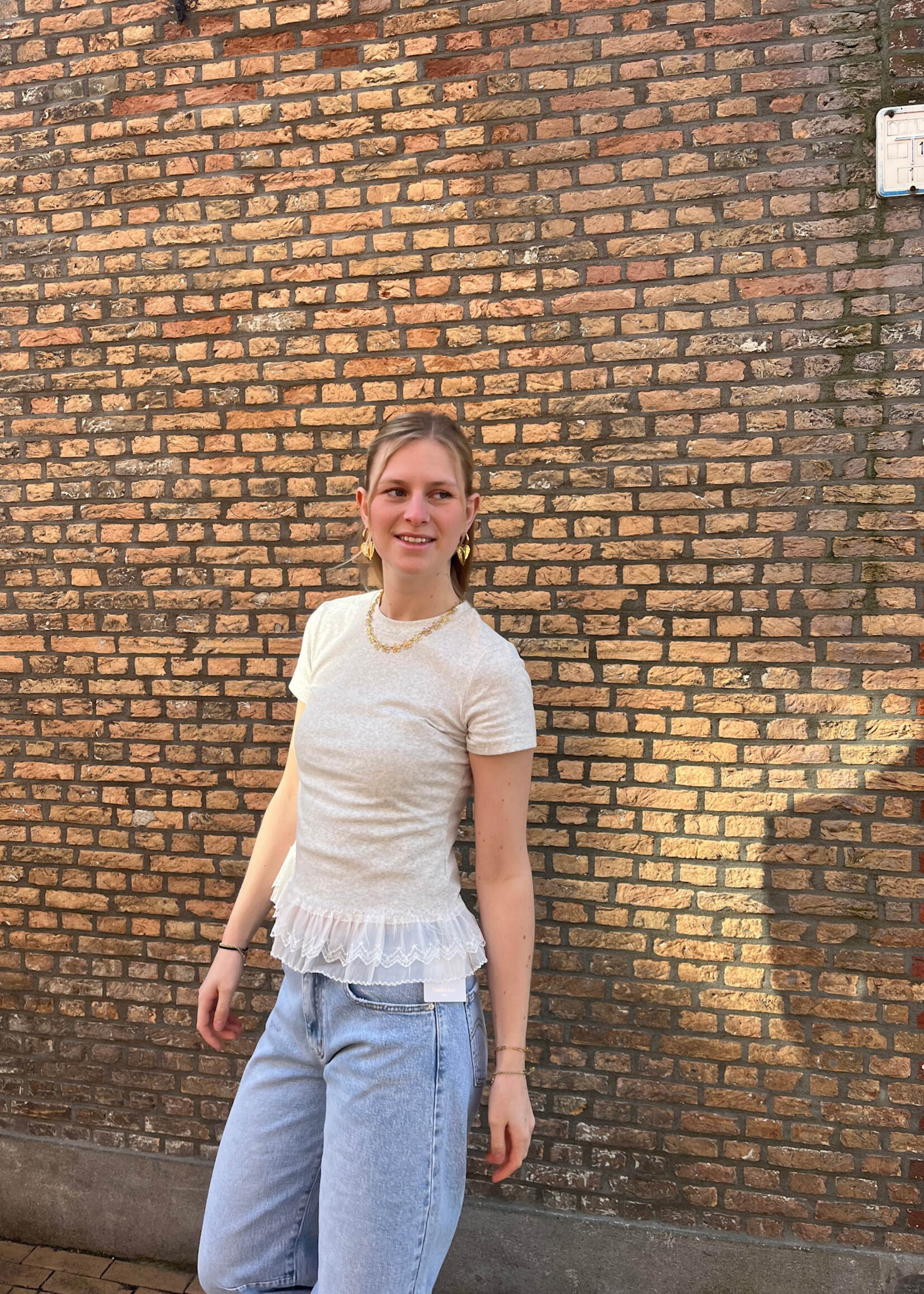 Flo Boutique T-shirt Madée Lace Grey