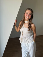 Flo Boutique Bandeau Top Peplum Charlotte Beige