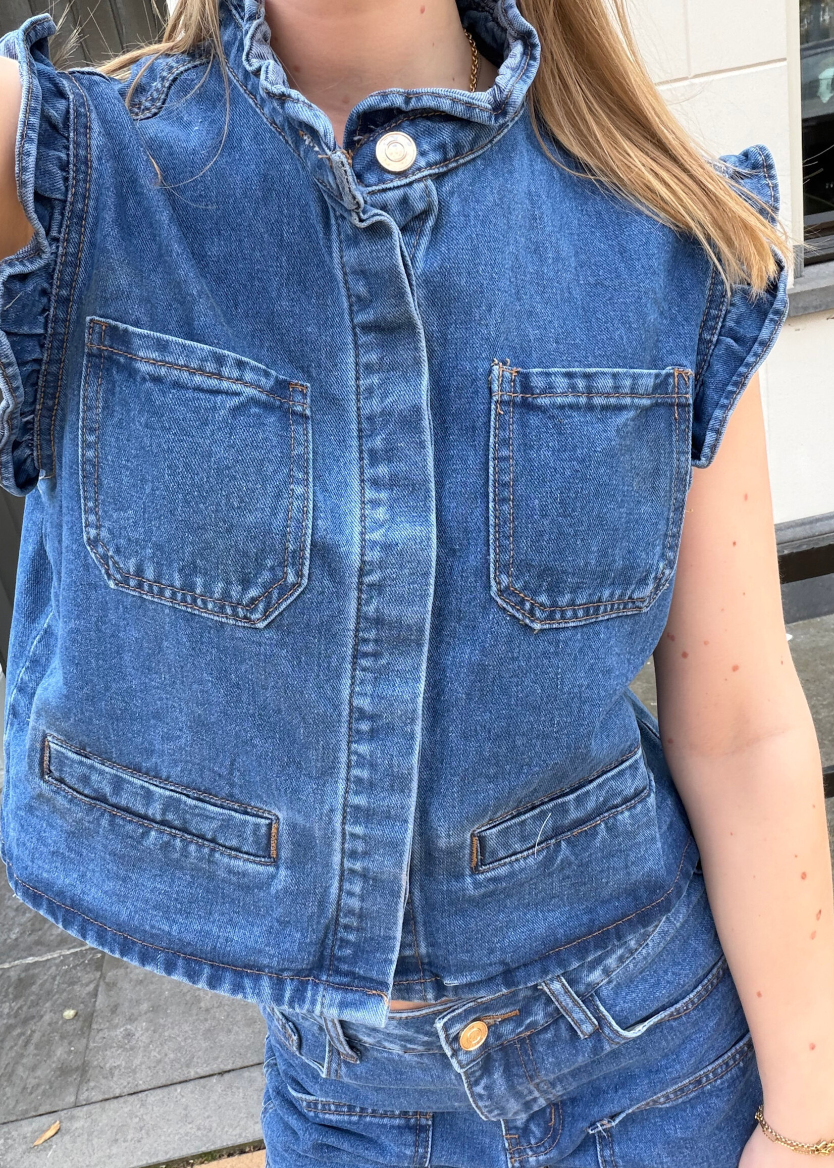 Flo Boutique Spijkergilet Becky Indigo Blue