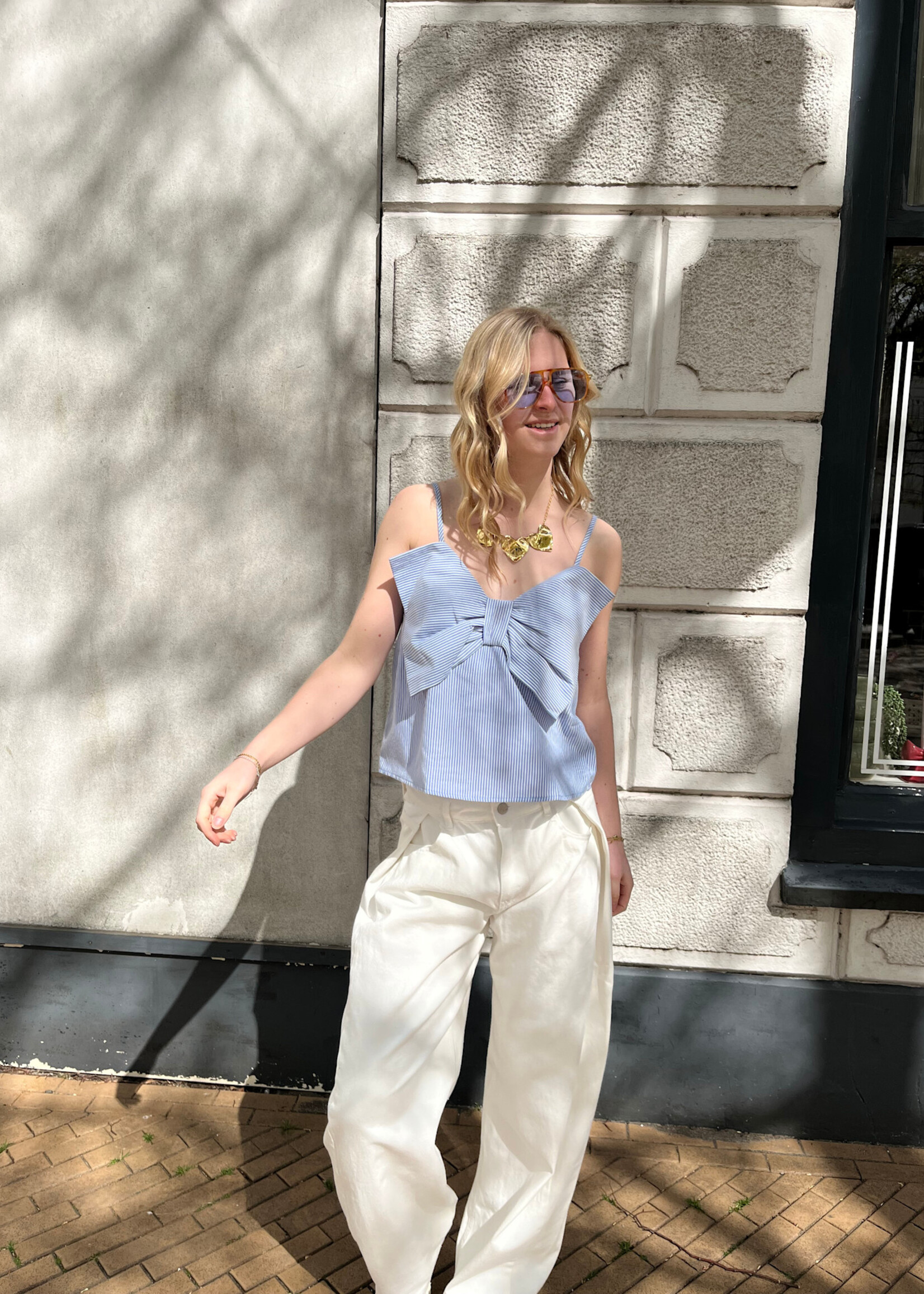 Flo Boutique Bow top Baila Blue