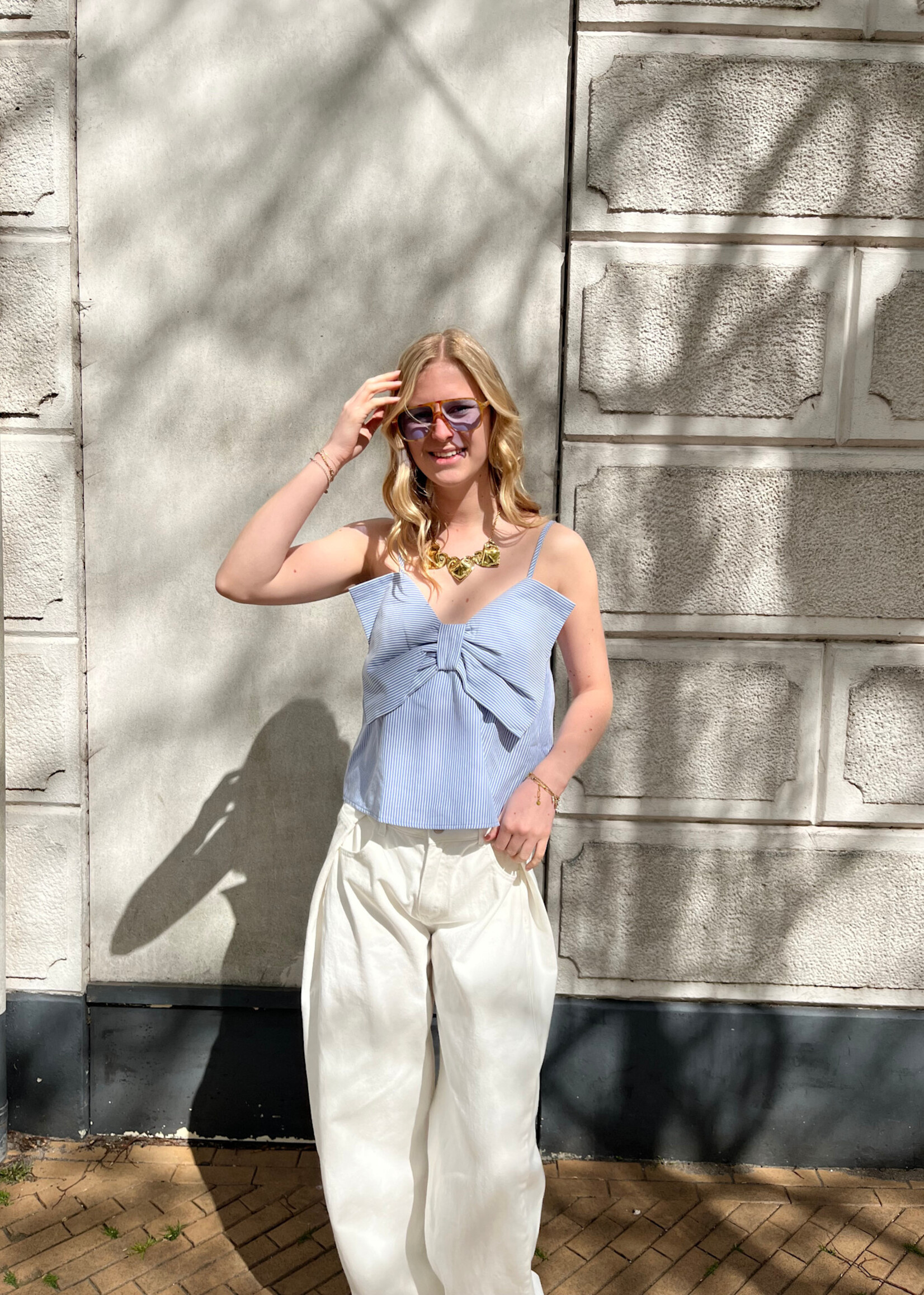 Flo Boutique Bow top Baila Blue