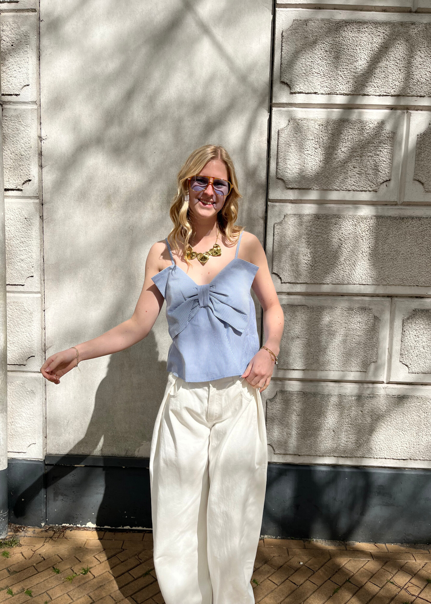 Flo Boutique Bow top Baila Blue