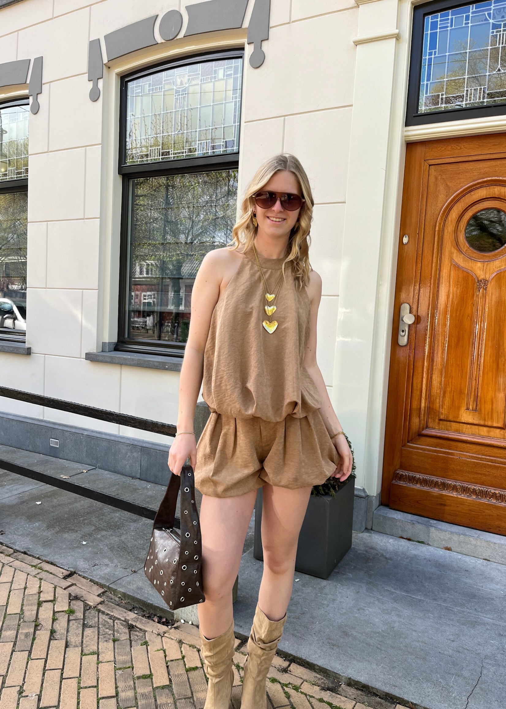 Flo Boutique Halter Top Nayla Brown