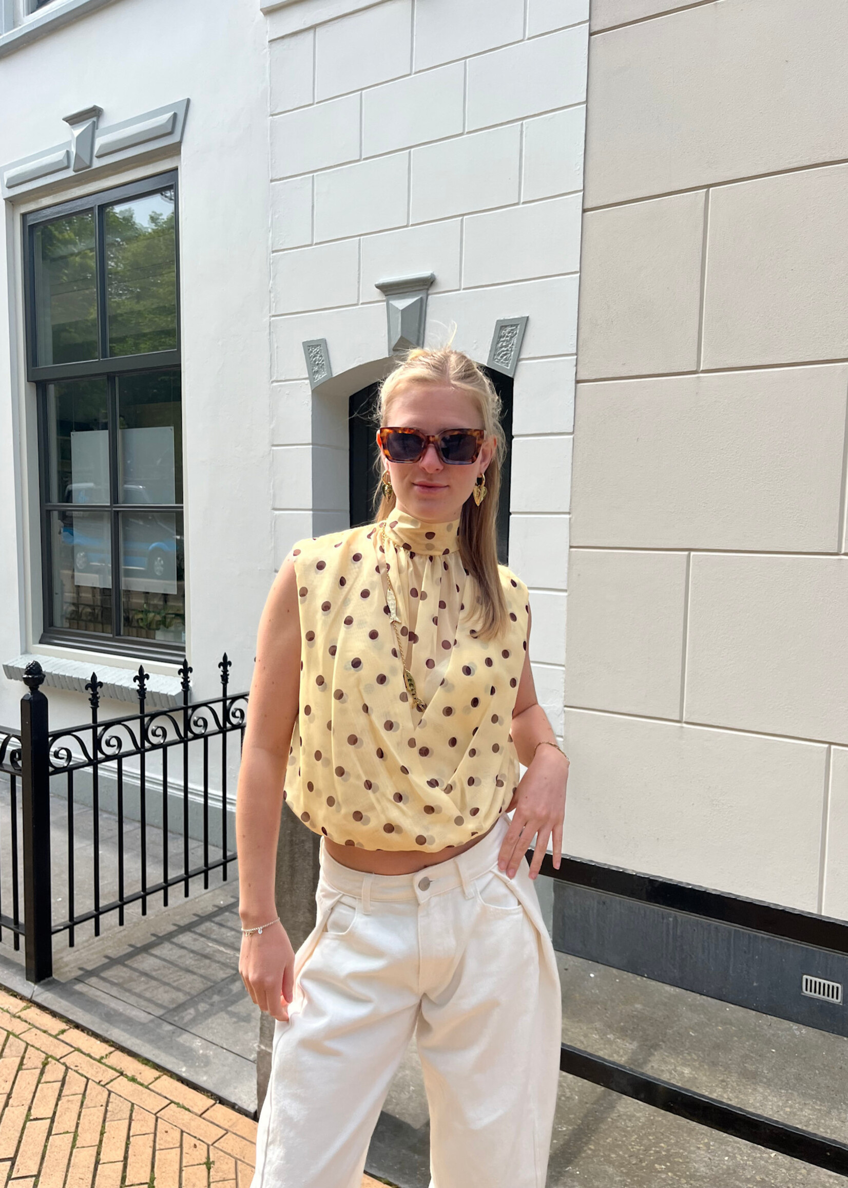Flo Boutique Top June Dots Yellow