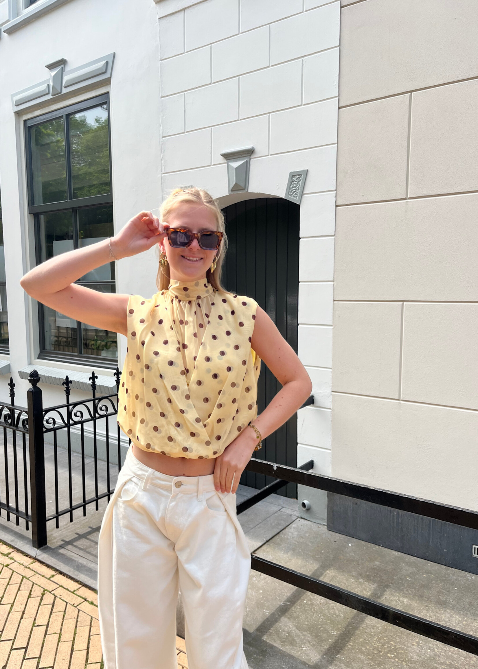 Flo Boutique Top June Dots Yellow