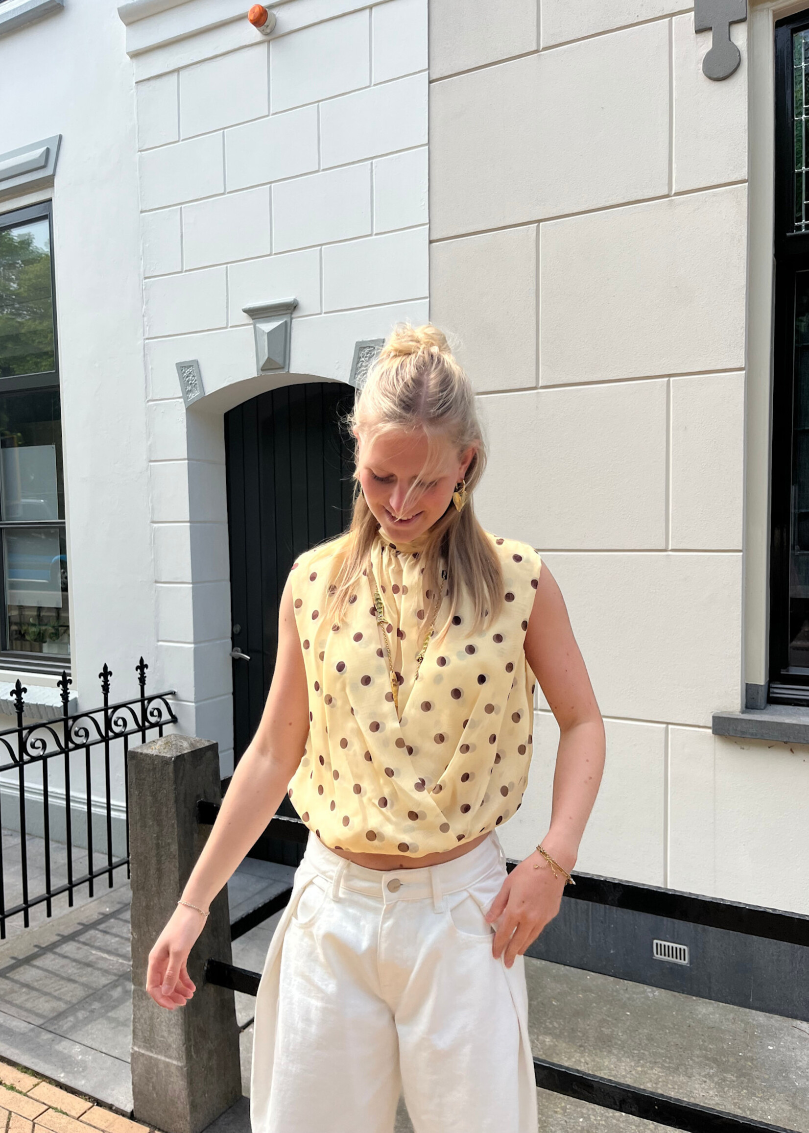 Flo Boutique Top June Dots Yellow