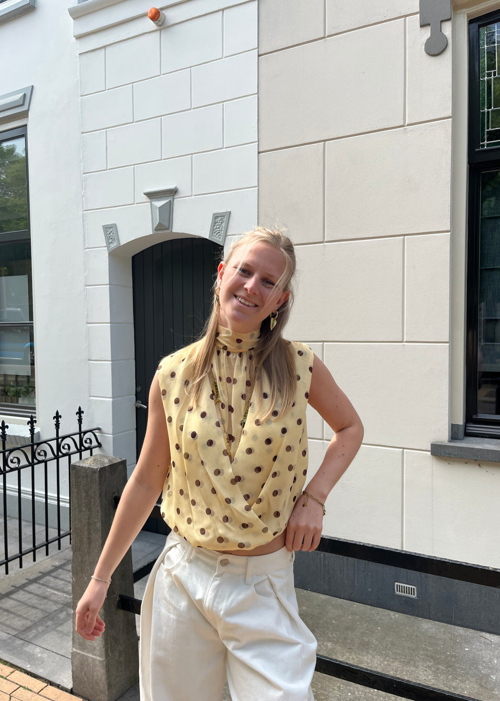 Flo Boutique Top June Dots Yellow