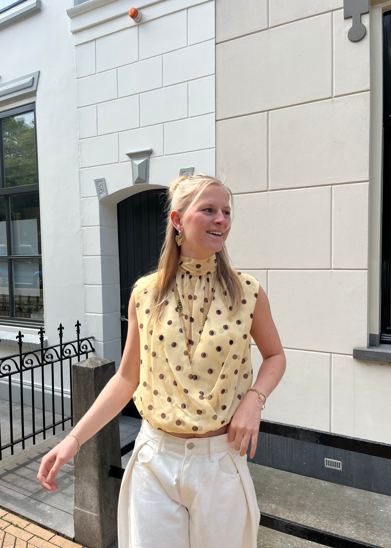 Flo Boutique Top June Dots Yellow