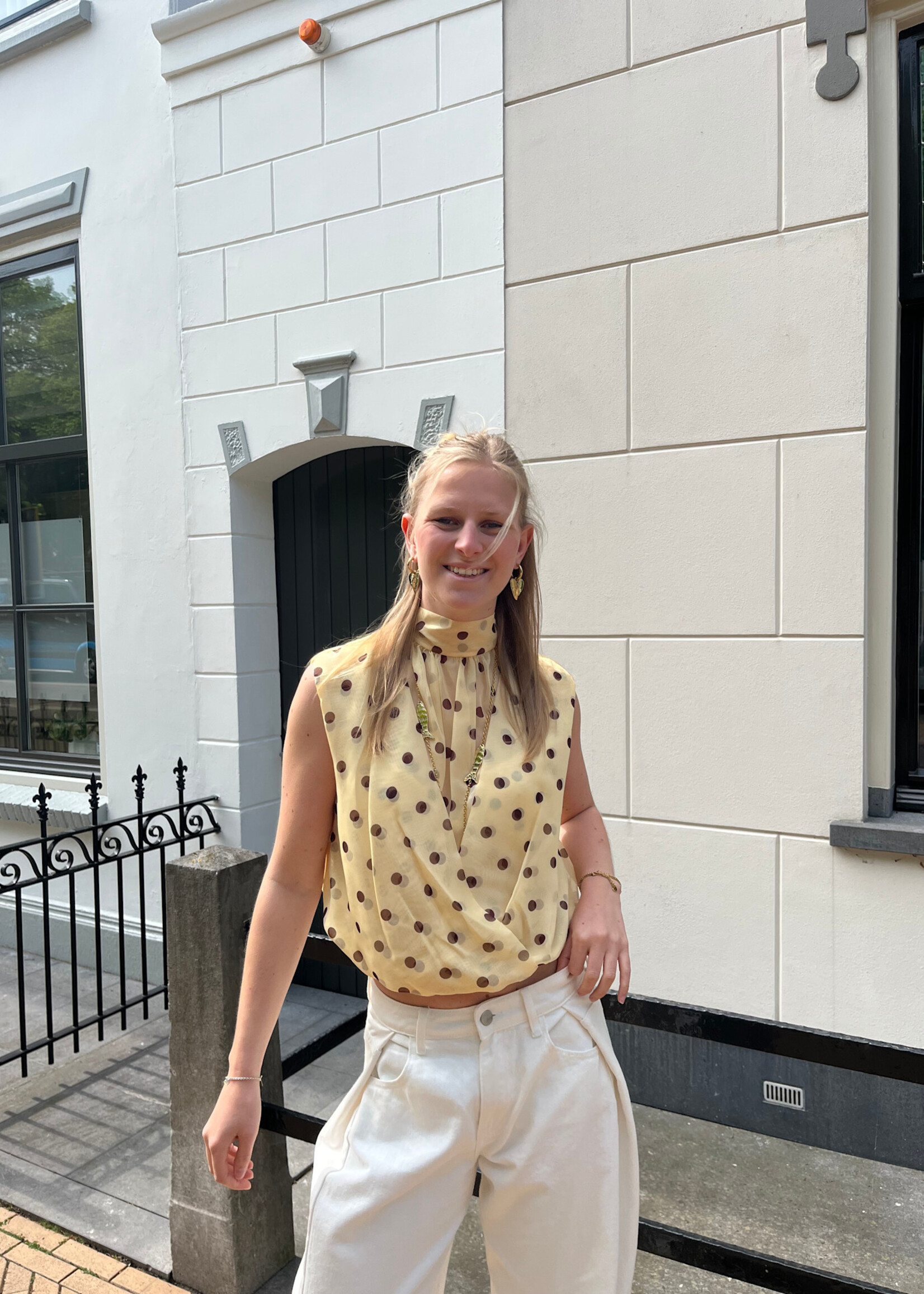 Flo Boutique Top June Dots Yellow