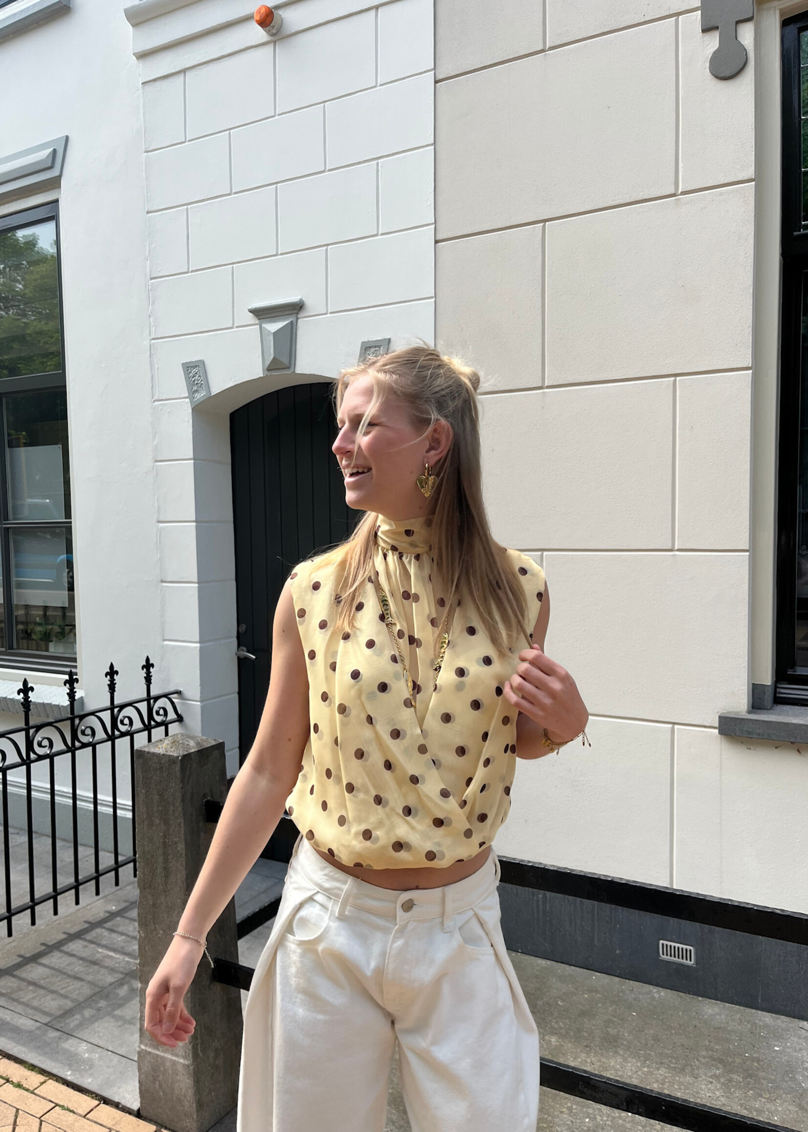 Flo Boutique Top June Dots Yellow