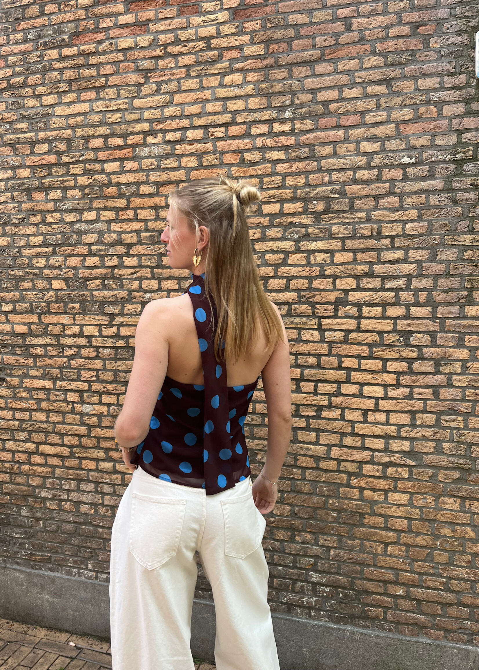 Flo Boutique Top Lodée Dots Brown