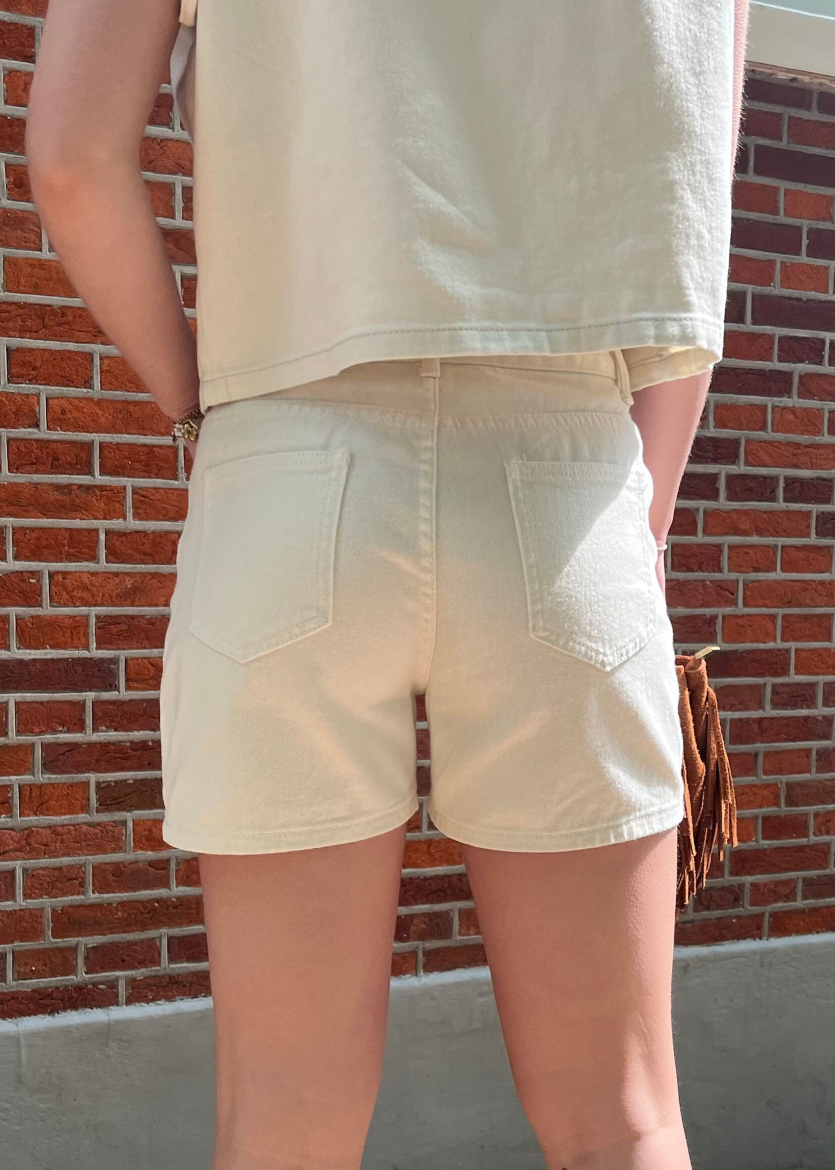Flo Boutique Spijkershort Becky Ecru