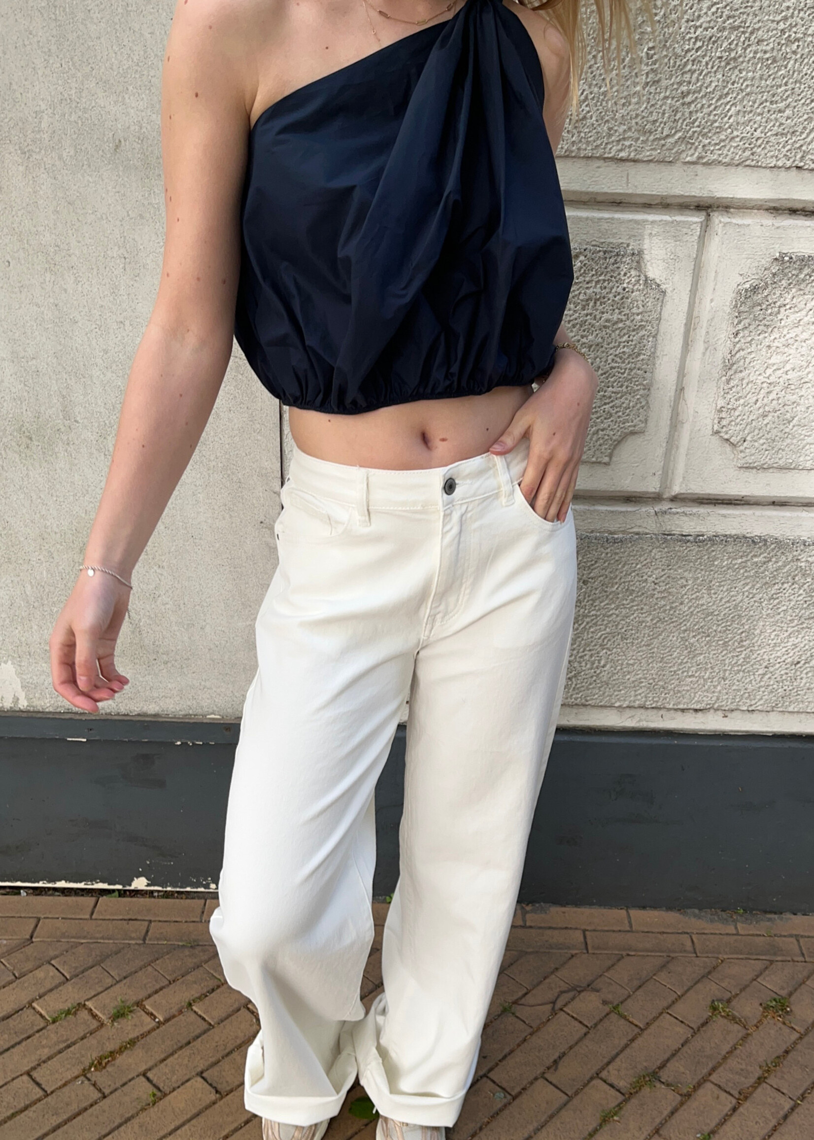 Flo Boutique One shoulder top Yfke Navy