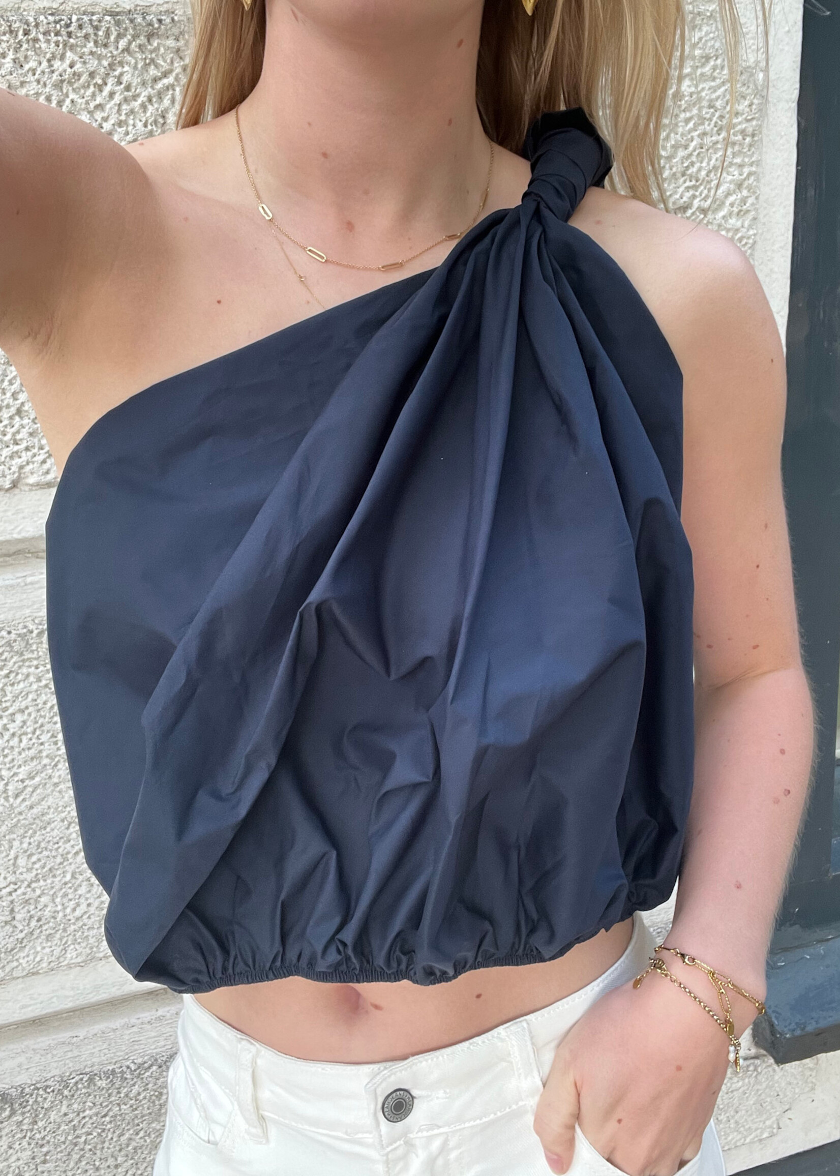 Flo Boutique One shoulder top Yfke Navy