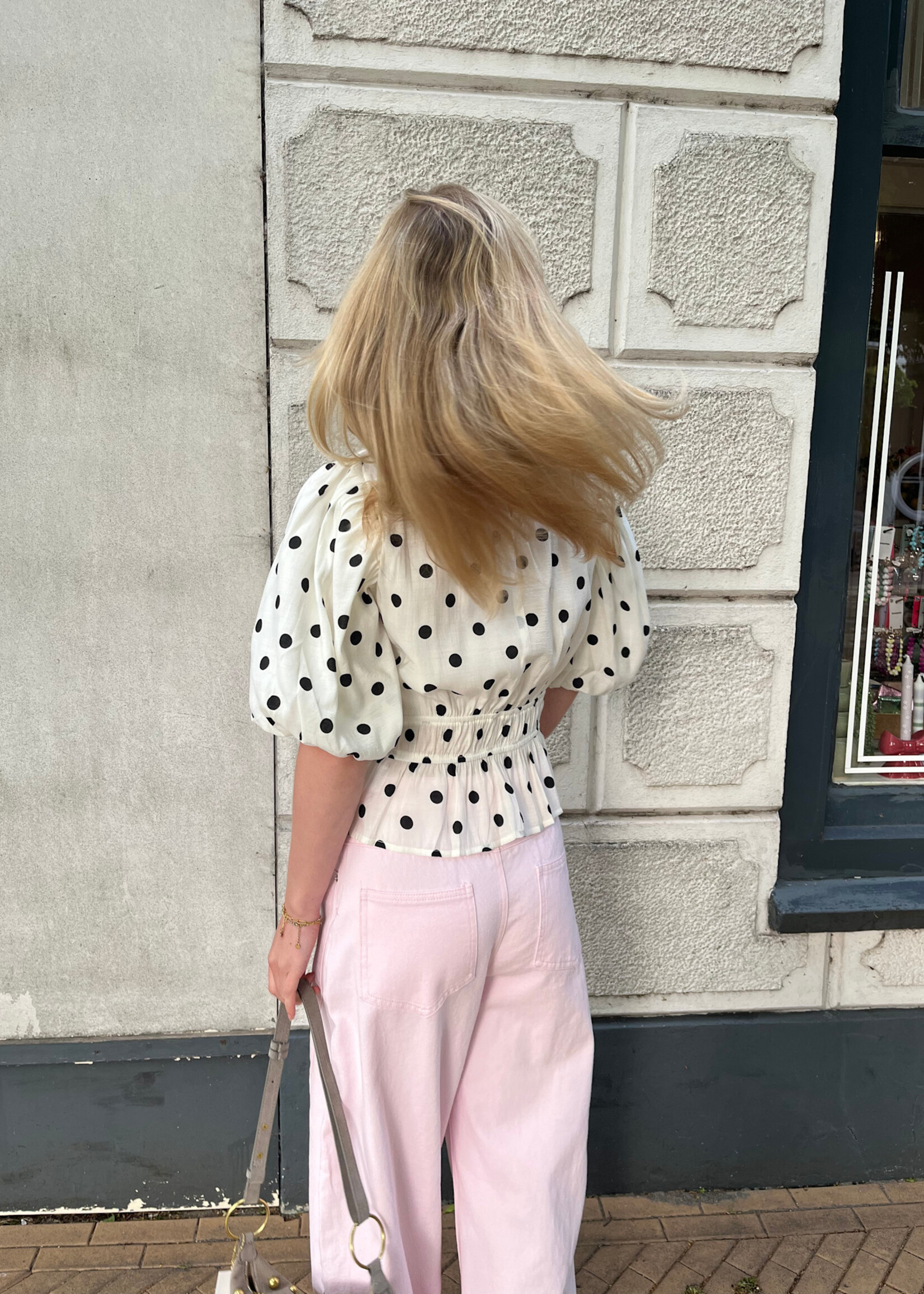 Flo Boutique Top Ted Dots Off-White
