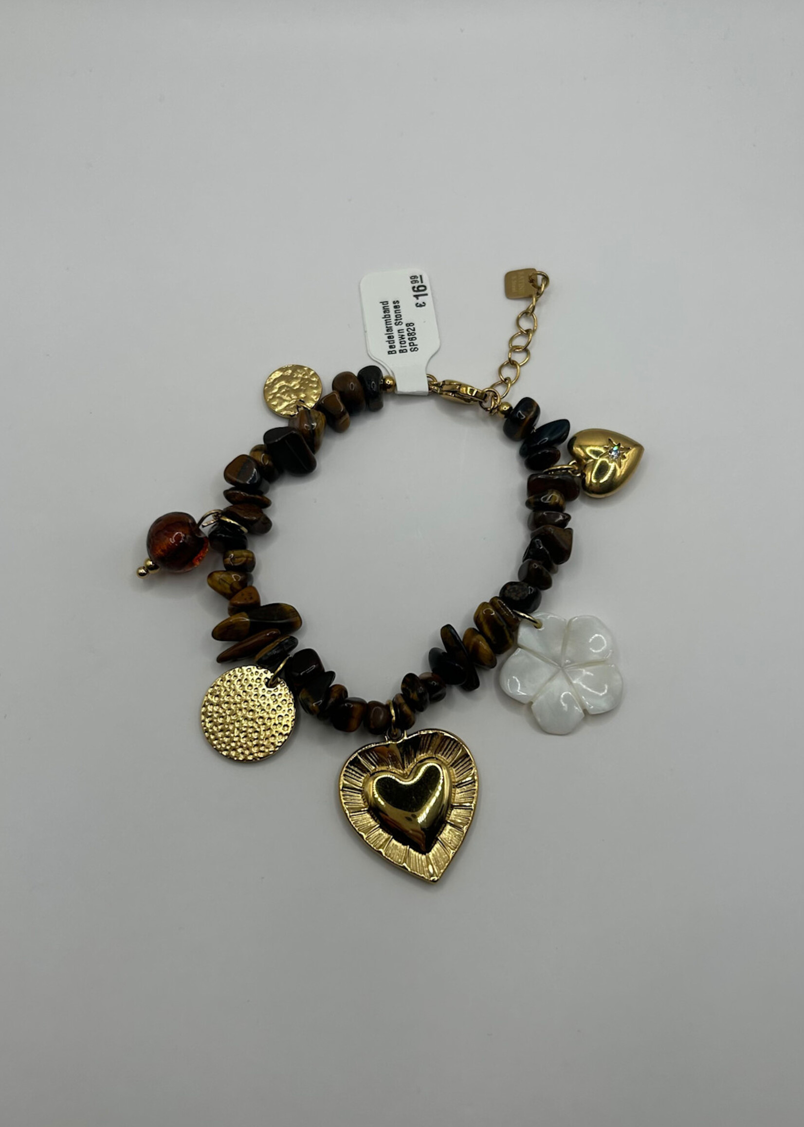 Flo Boutique Bedelarmband Brown Stones