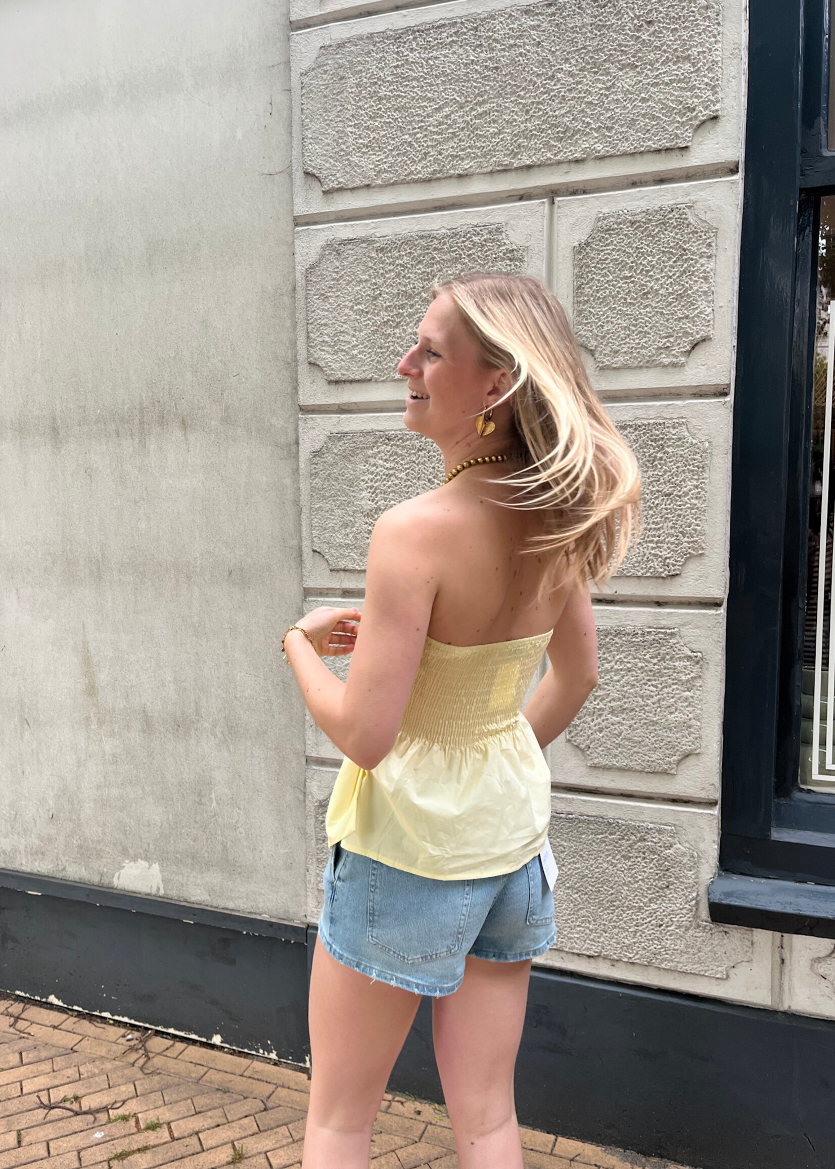 Flo Boutique Strapless Bow Top Sabien Yellow
