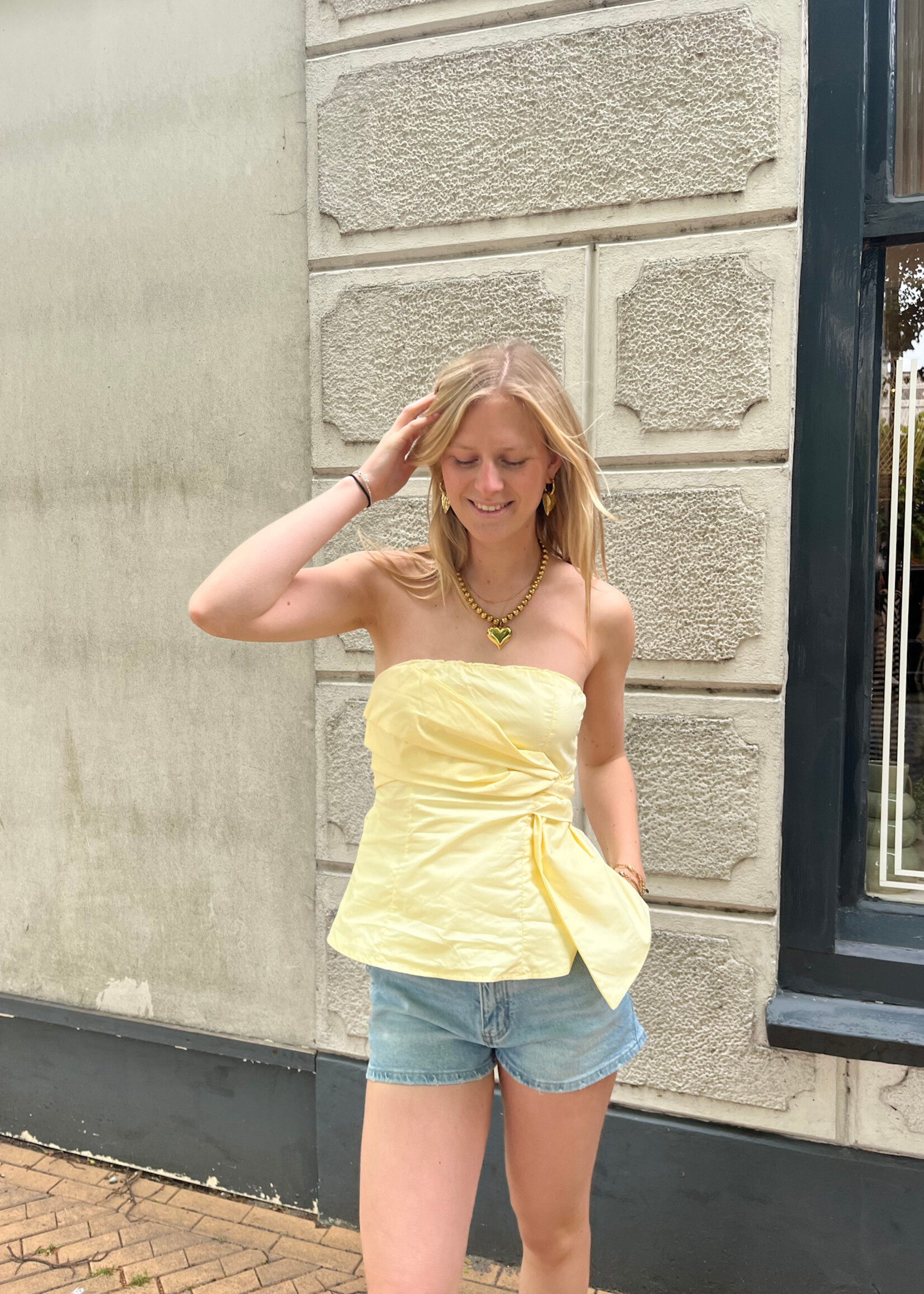 Flo Boutique Strapless Bow Top Sabien Yellow