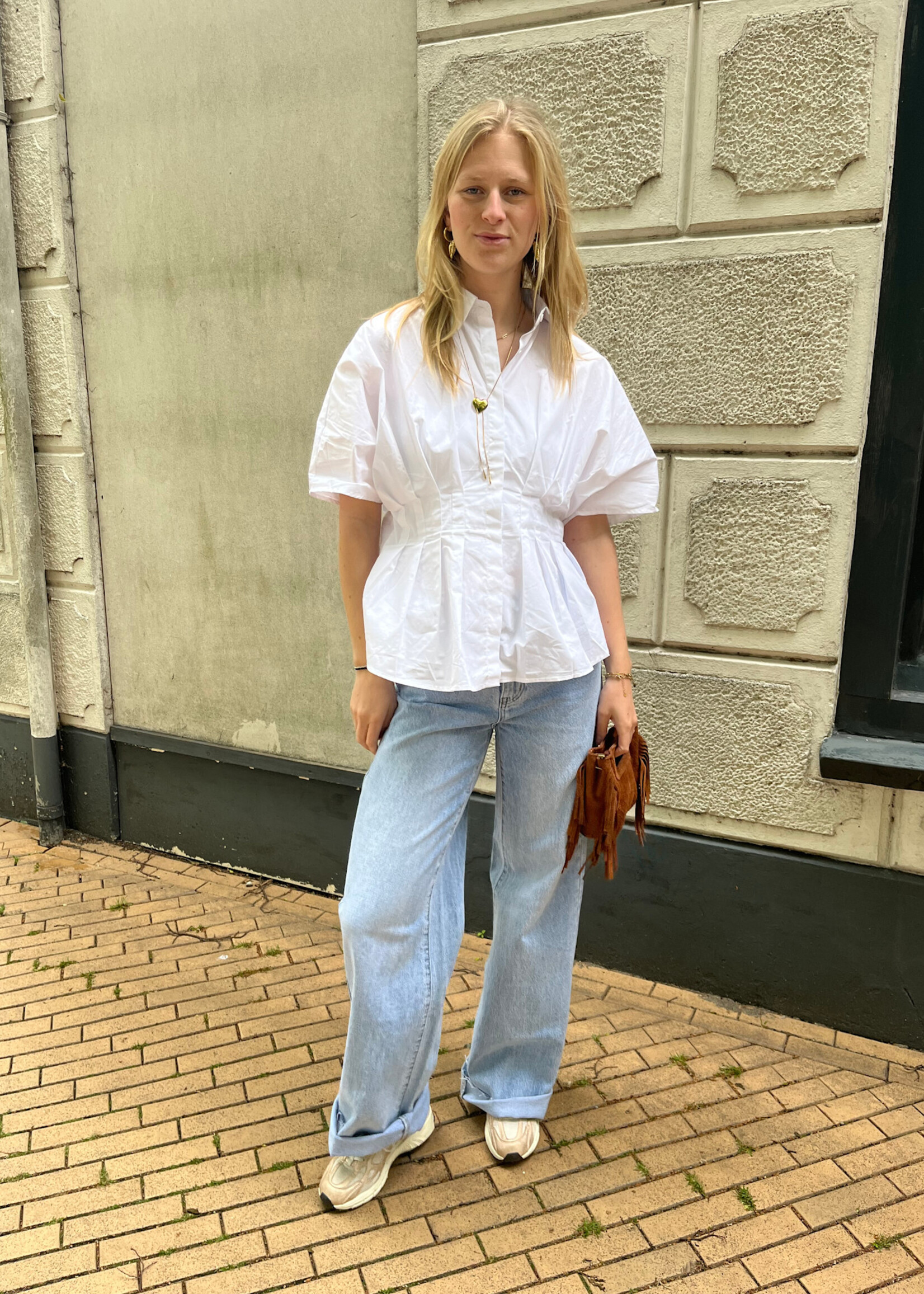 Flo Boutique Getailleerde Blouse Maartje White