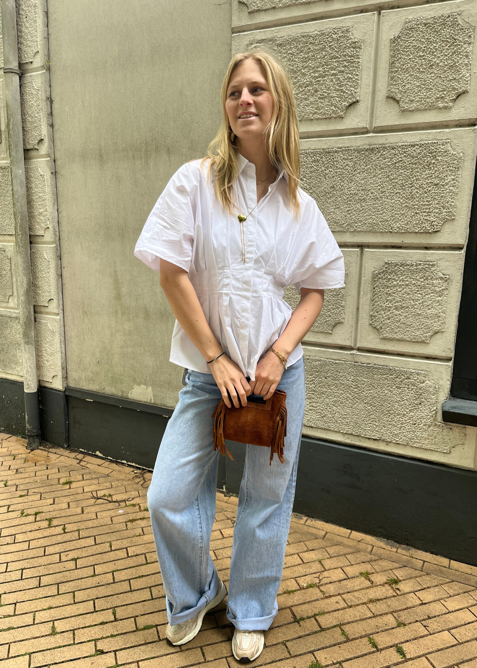 Flo Boutique Getailleerde Blouse Maartje White