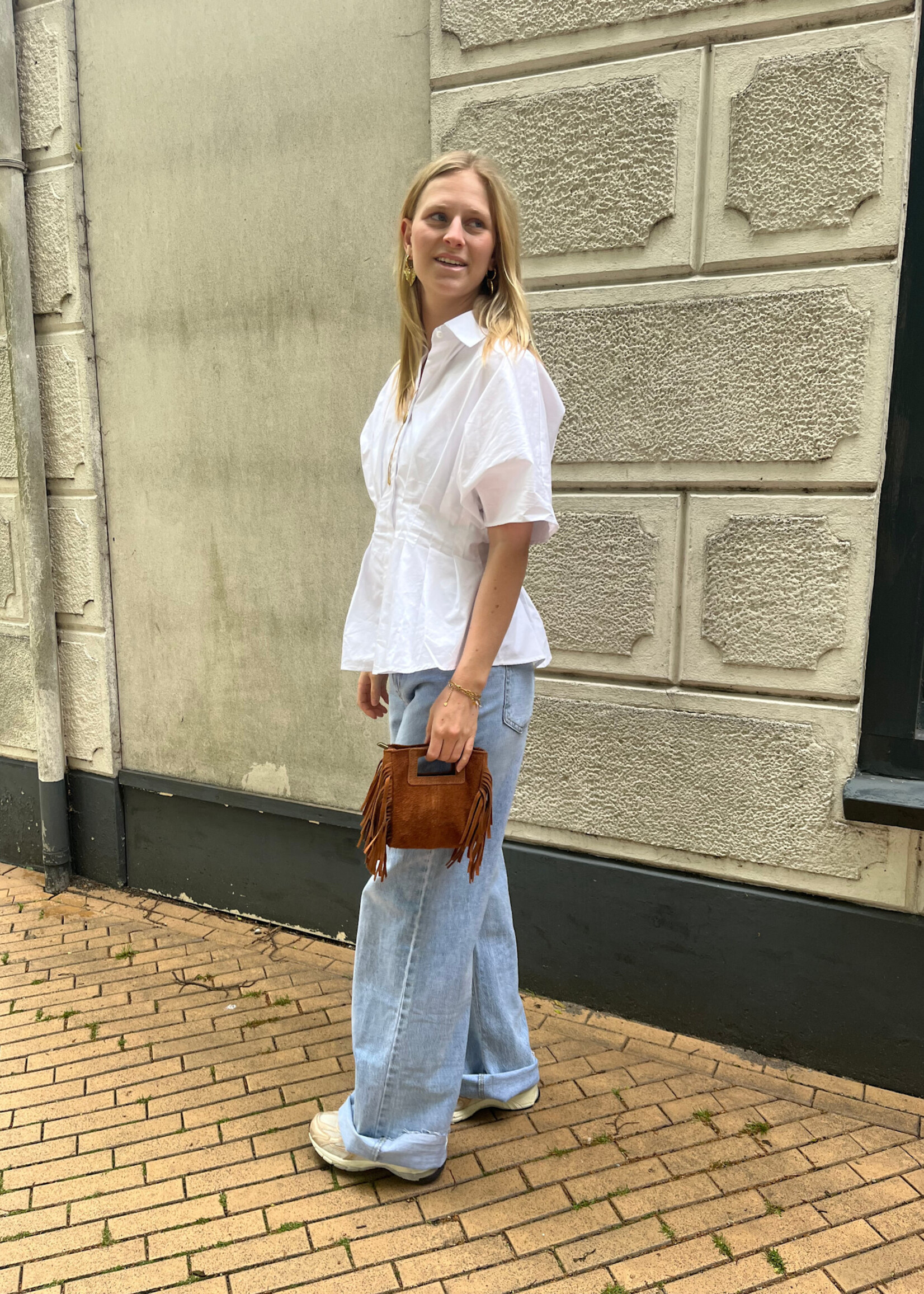 Flo Boutique Getailleerde Blouse Maartje White