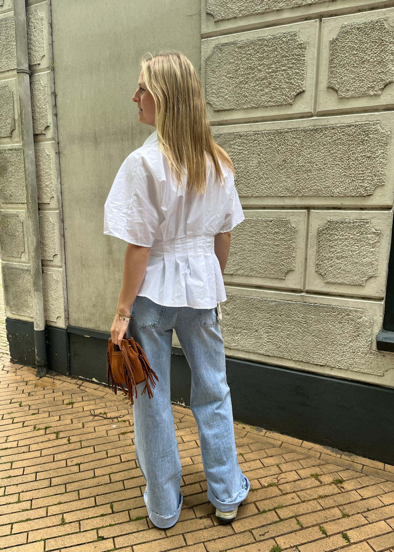 Flo Boutique Getailleerde Blouse Maartje White