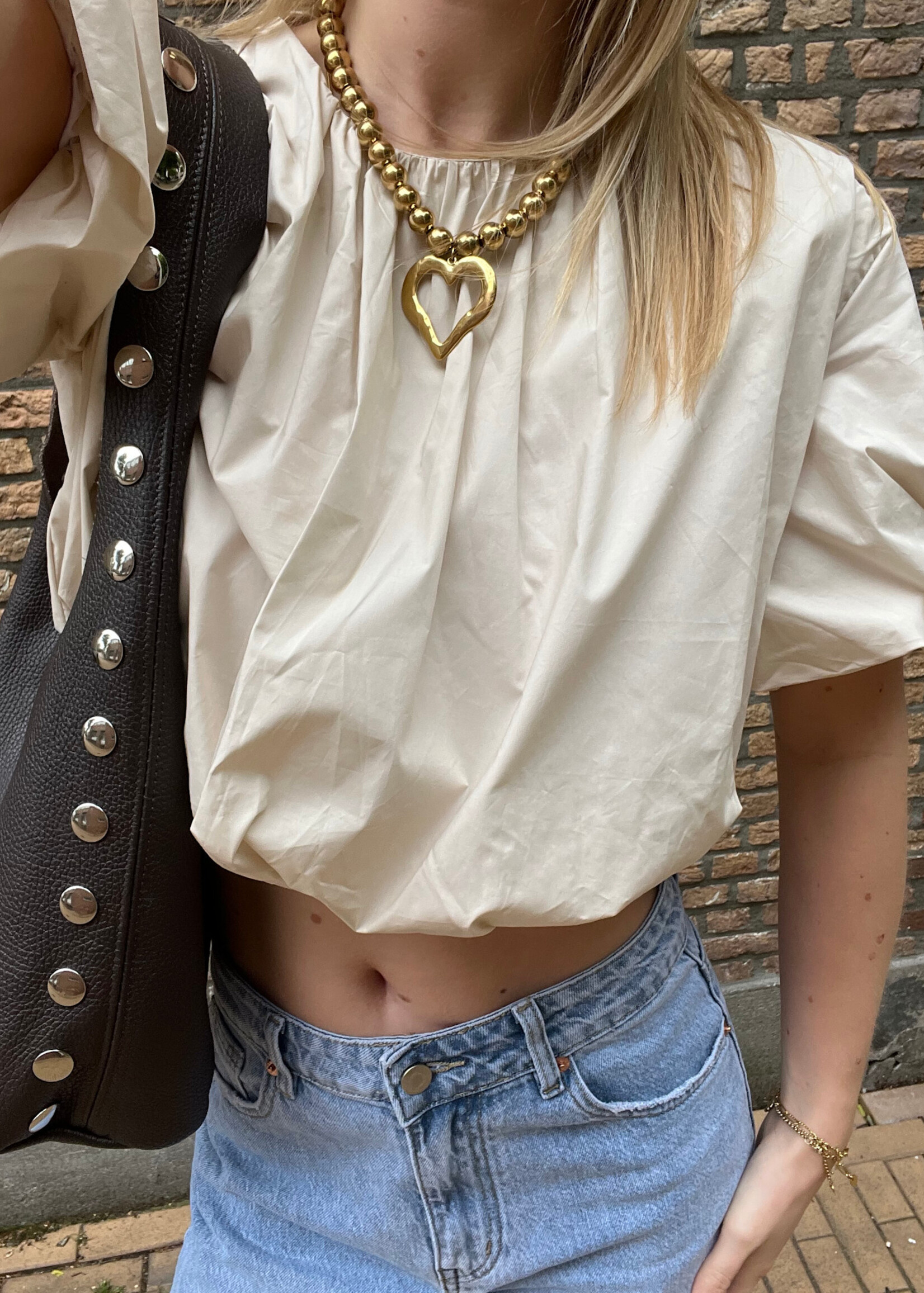 Flo Boutique Cropped Top Inez Beige