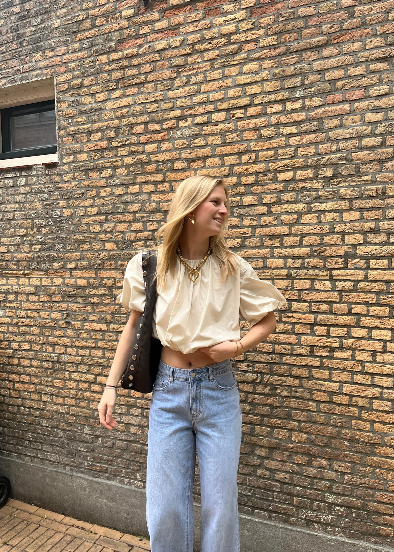 Flo Boutique Cropped Top Inez Beige
