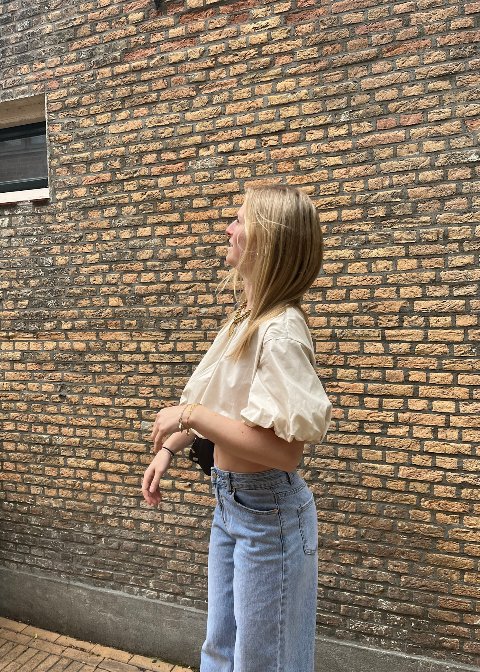 Flo Boutique Cropped Top Inez Beige