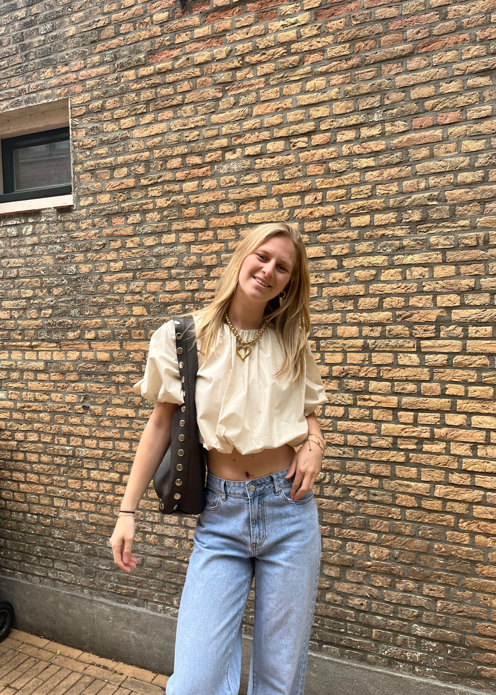 Flo Boutique Cropped Top Inez Beige