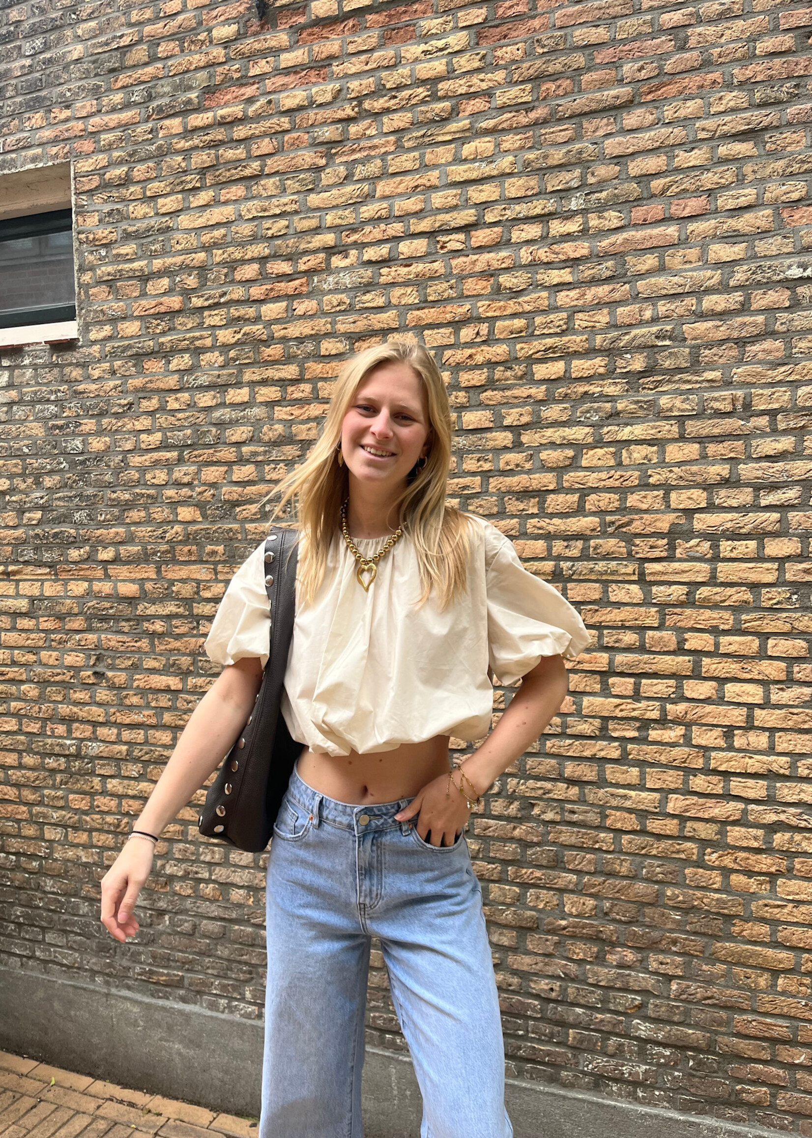 Flo Boutique Cropped Top Inez Beige