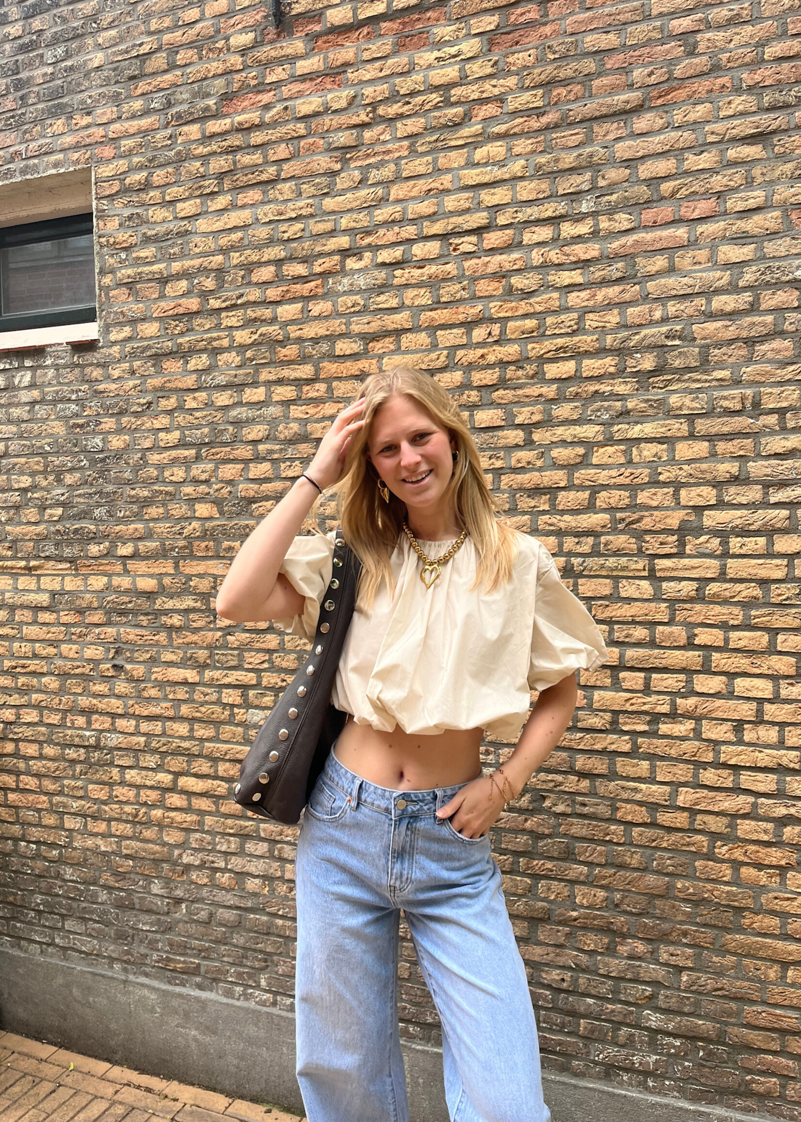 Flo Boutique Cropped Top Inez Beige