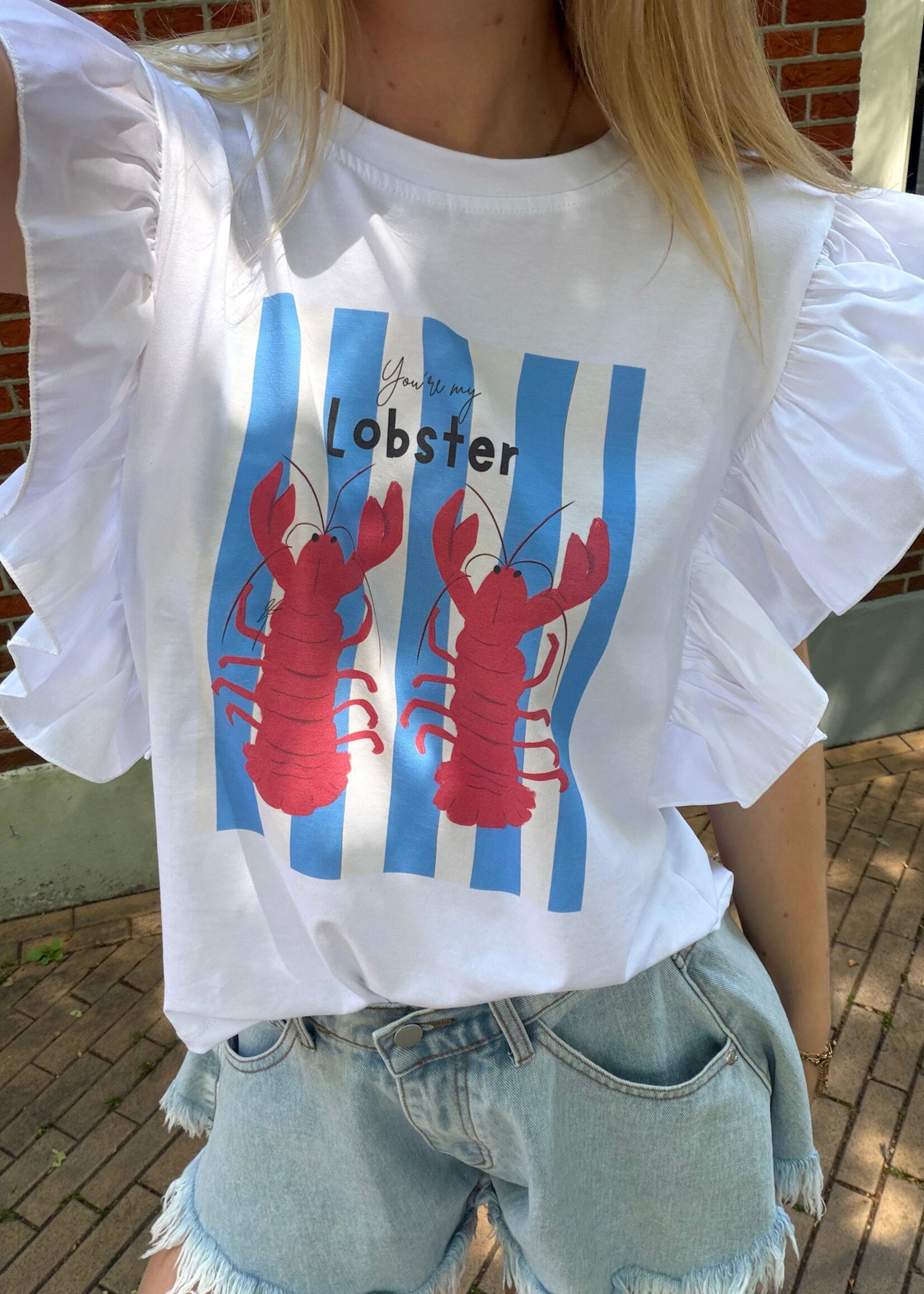 Flo Boutique Ruffle Tee You're my  Lobster