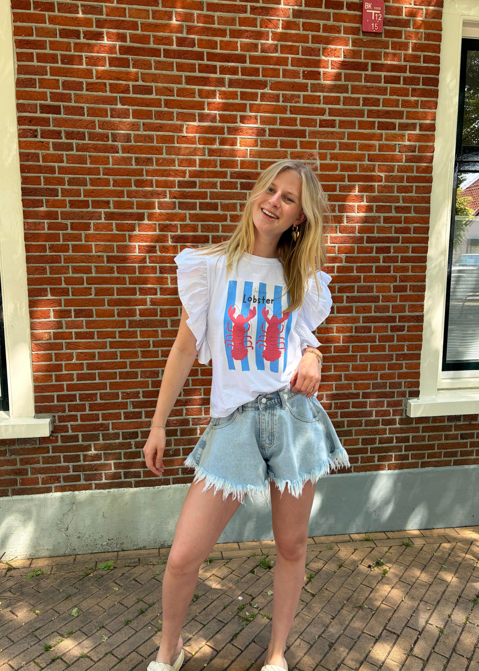Flo Boutique Ruffle Tee You're my  Lobster