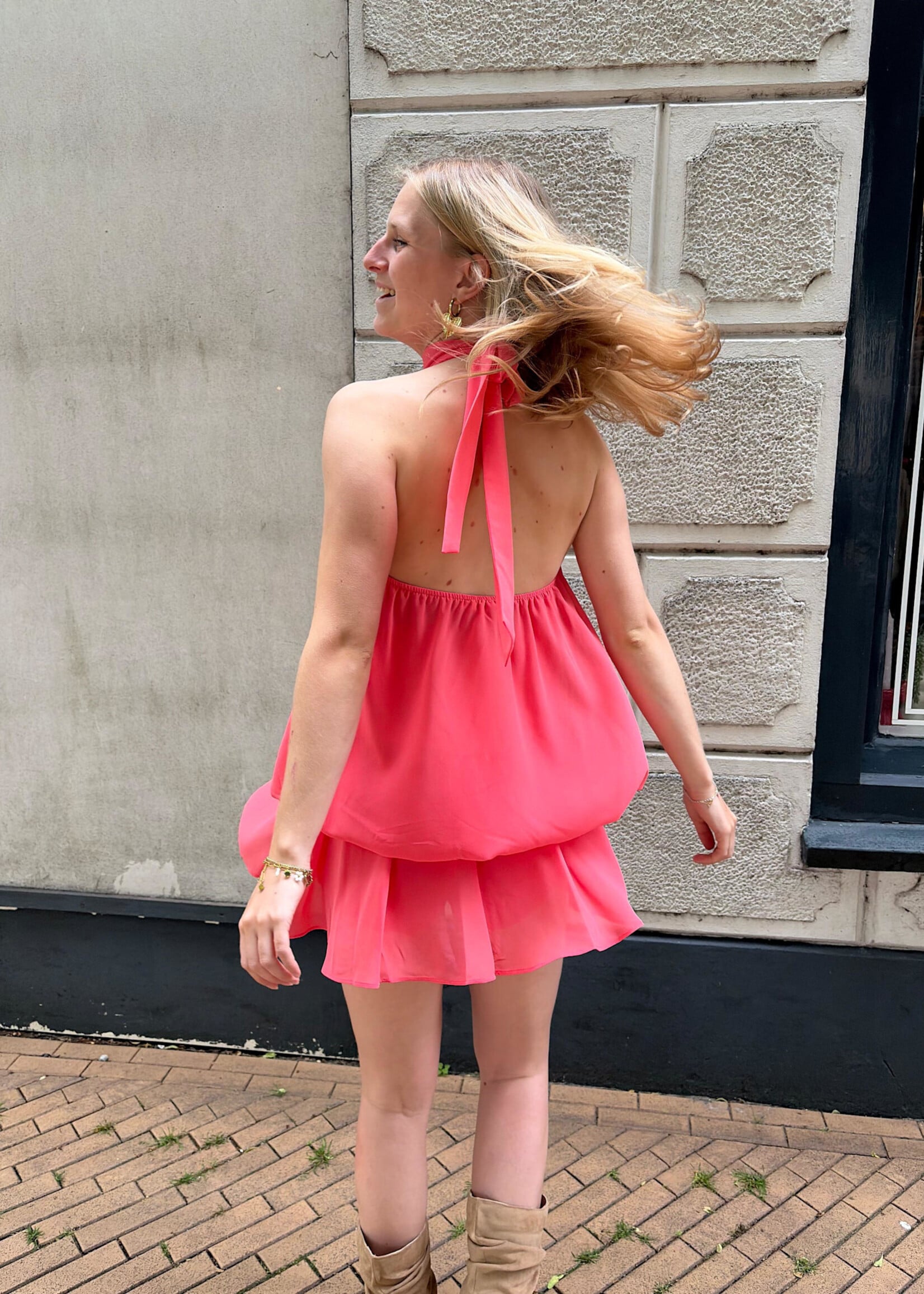 Flo Boutique Jurkje Emily Coral