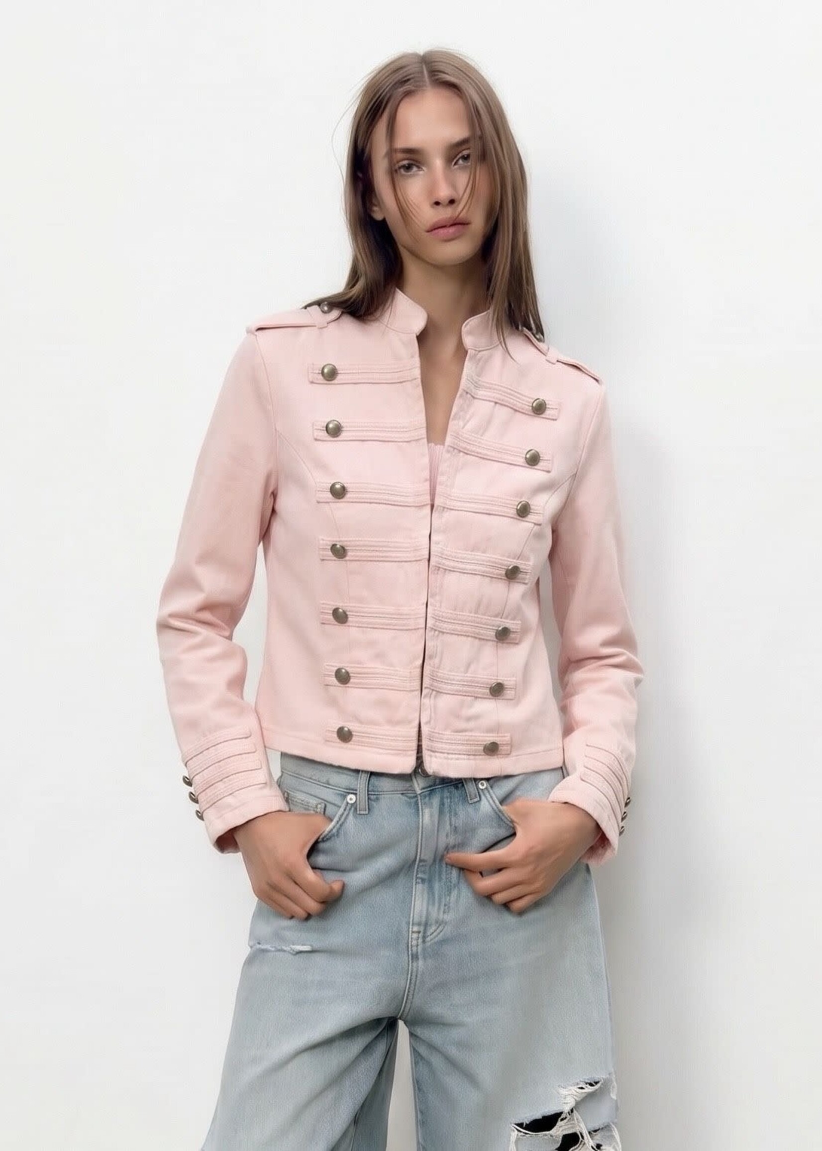 Flo Boutique Denim Jacket Kae Pink