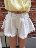 Flo Boutique Denim Short Stevie White