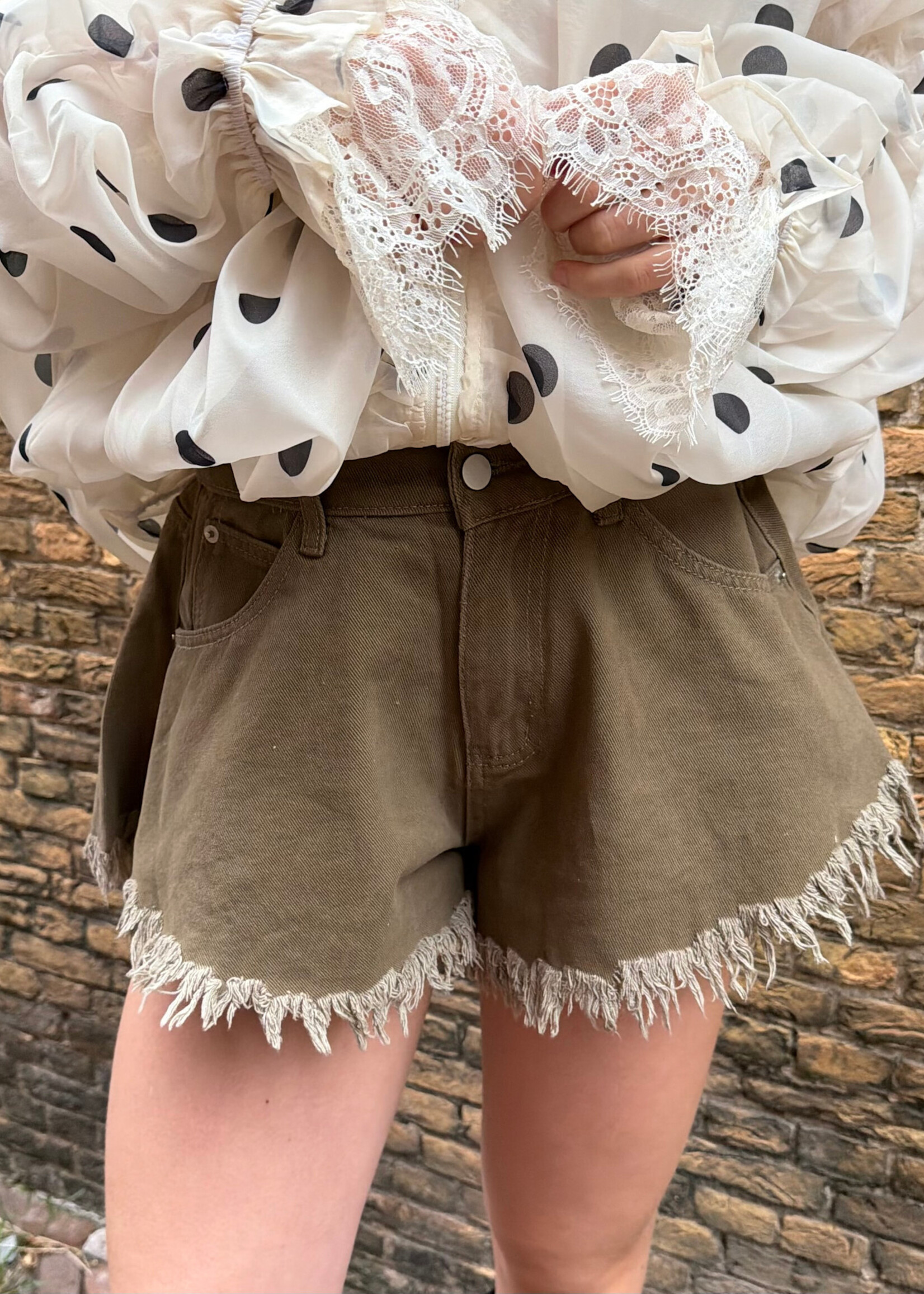 Flo Boutique Denim Short Stevie Army