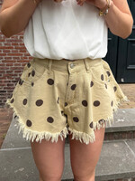 Flo Boutique Denim Short Stevie Dots Taupe