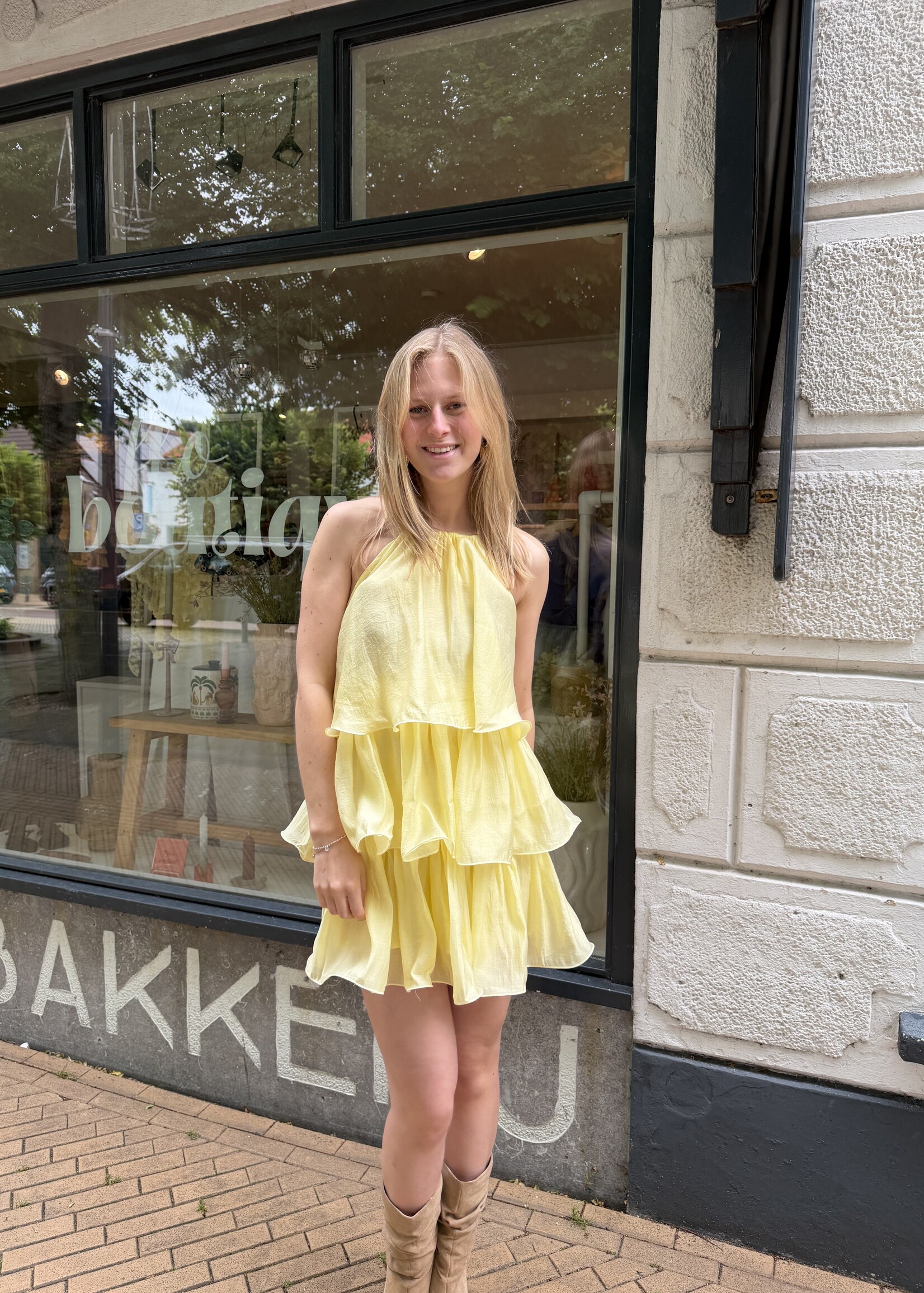 Flo Boutique Jurk Livia Yellow