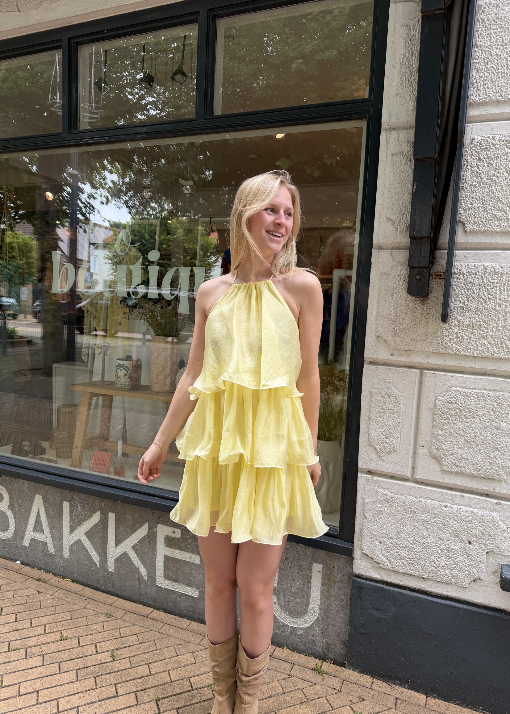 Flo Boutique Jurk Livia Yellow