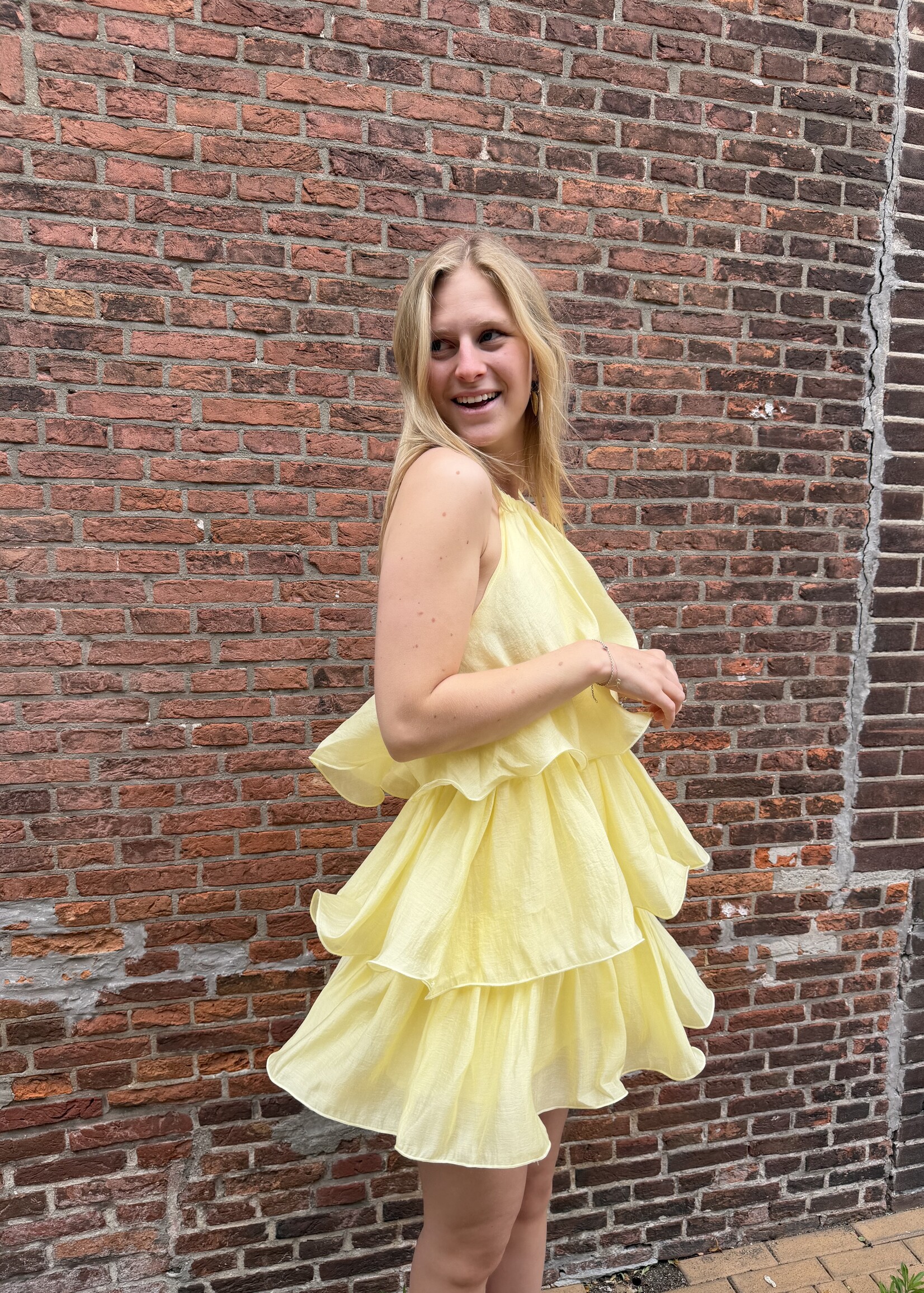 Flo Boutique Jurk Livia Yellow